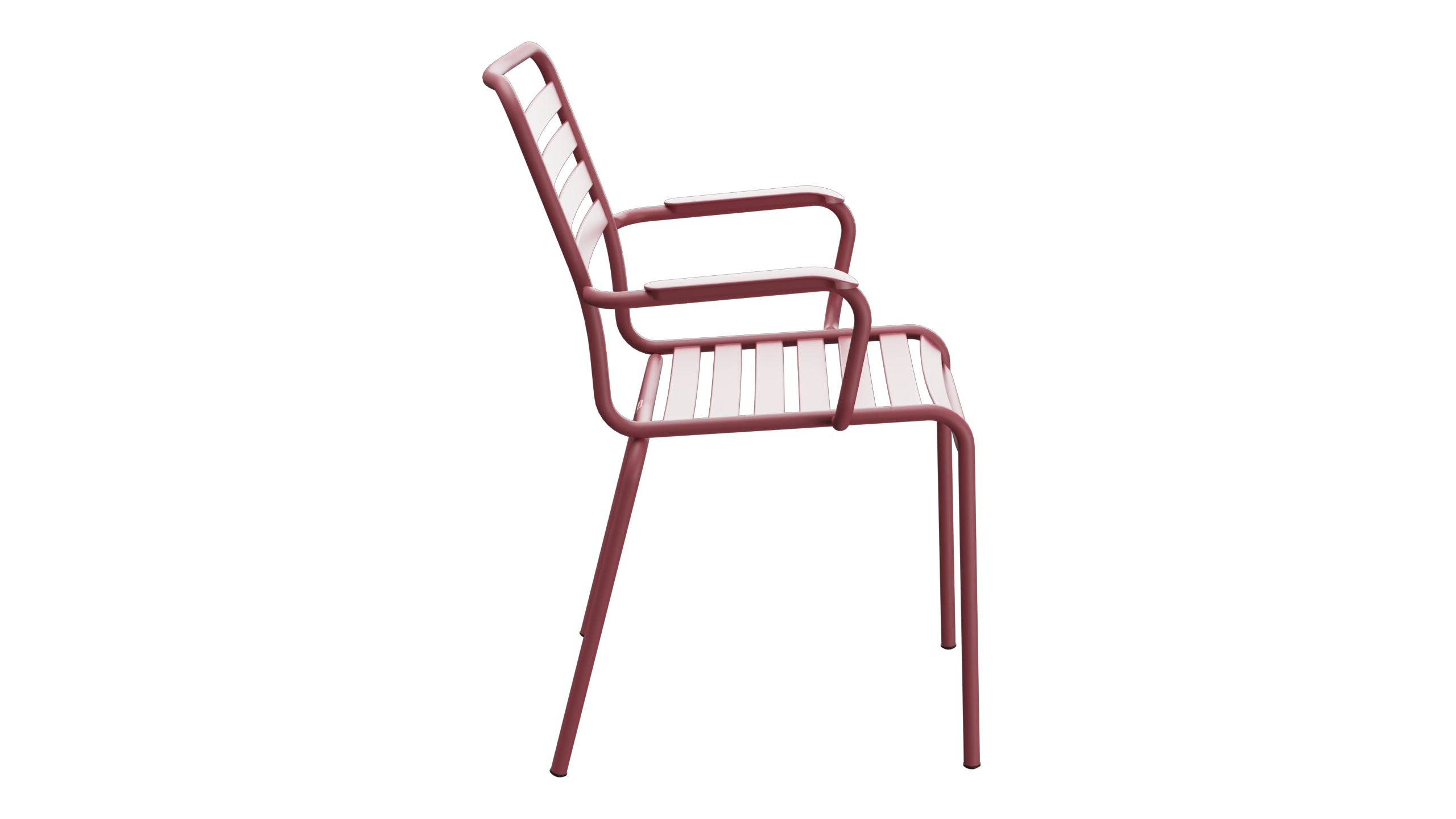 Rigi Lättli-Gartenstuhl mit Armlehne in Bordeaux präsentiert im Onlineshop von KAQTU Design AG. Gartenstuhl mit Armlehnen ist von Schaffner