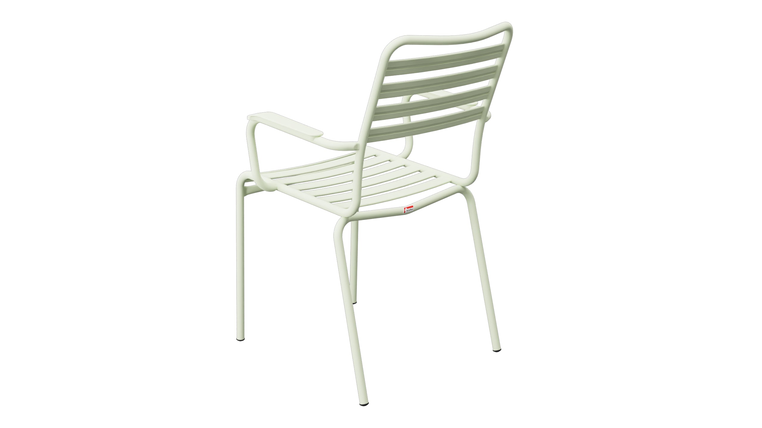 Rigi Lättli-Gartenstuhl mit Armlehne in Pastellgrün präsentiert im Onlineshop von KAQTU Design AG. Gartenstuhl mit Armlehnen ist von Schaffner