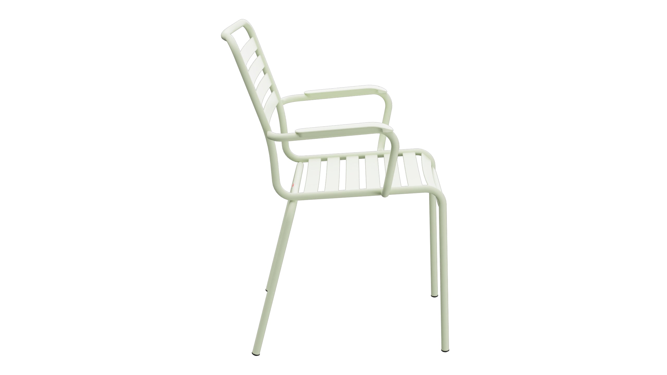 Rigi Lättli-Gartenstuhl mit Armlehne in Pastellgrün präsentiert im Onlineshop von KAQTU Design AG. Gartenstuhl mit Armlehnen ist von Schaffner