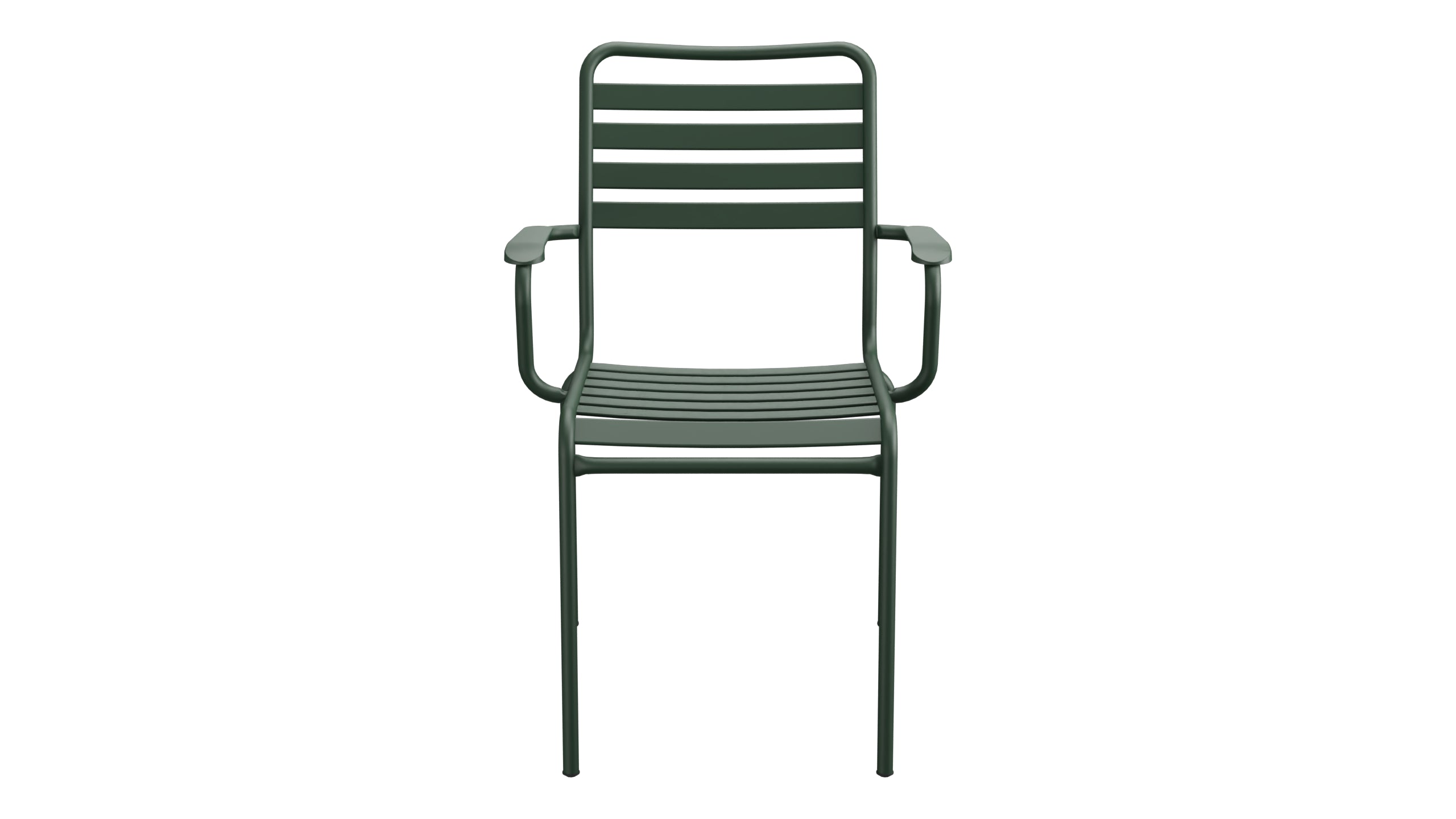Rigi Lättli-Gartenstuhl mit Armlehne in Tannengrün präsentiert im Onlineshop von KAQTU Design AG. Gartenstuhl mit Armlehnen ist von Schaffner