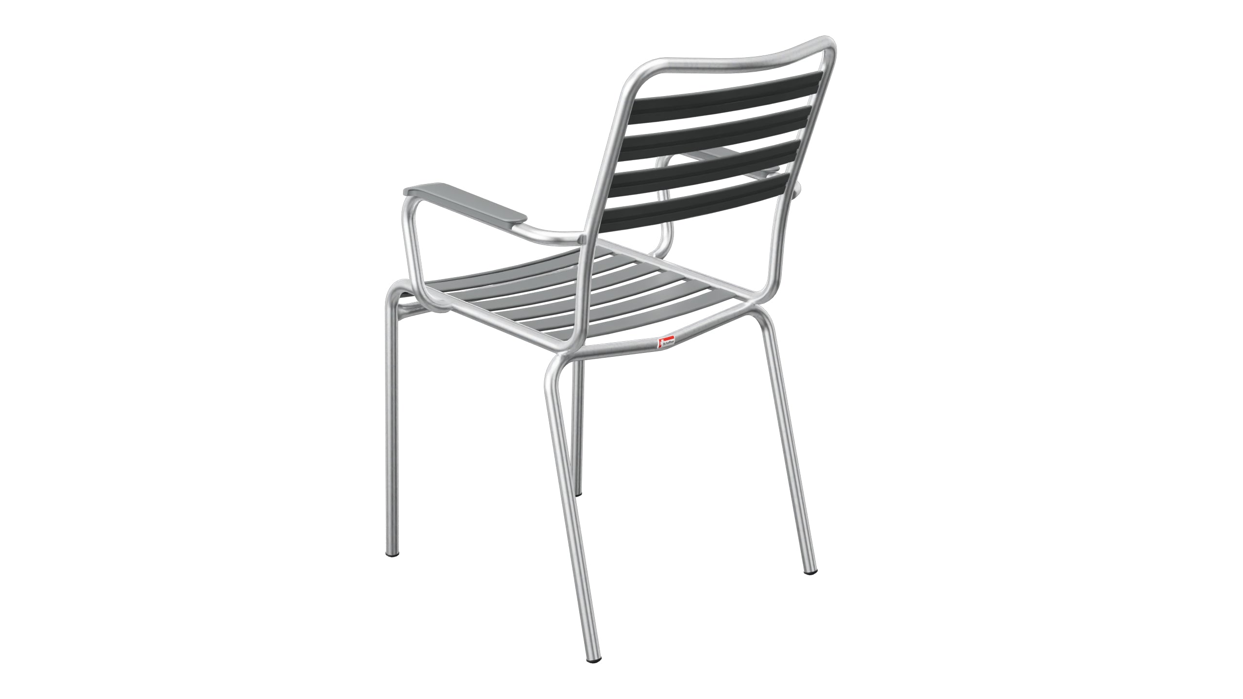 Rigi Lättli-Gartenstuhl mit Armlehne in Graphit präsentiert im Onlineshop von KAQTU Design AG. Gartenstuhl mit Armlehnen ist von Schaffner