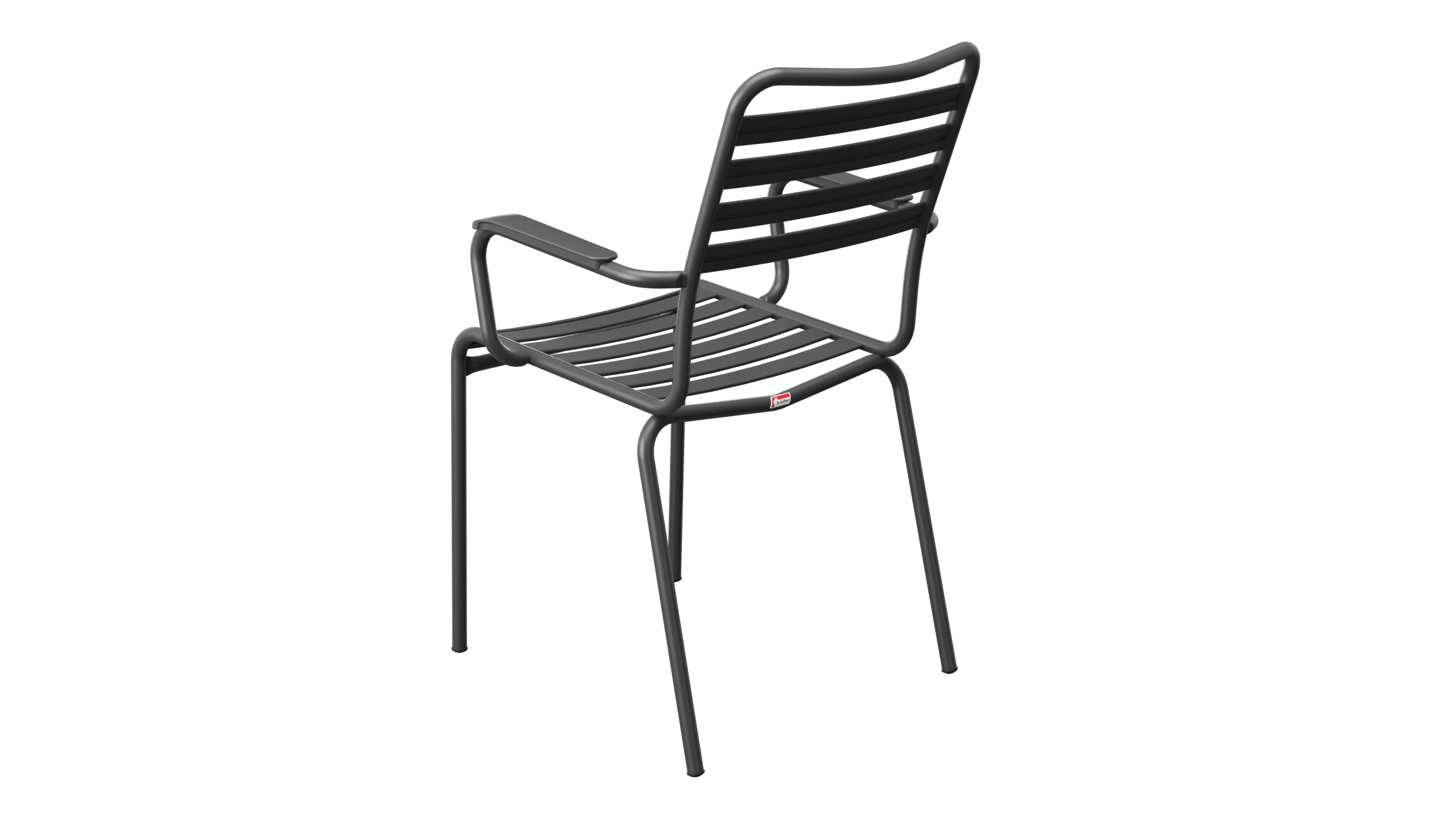 Rigi Lättli-Gartenstuhl mit Armlehne in Anthrazit präsentiert im Onlineshop von KAQTU Design AG. Gartenstuhl mit Armlehnen ist von Schaffner