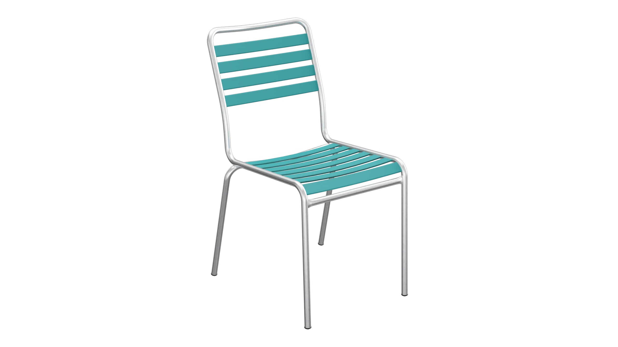 Rigi Lättli-Gartenstuhl ohne Armlehne in Kaliblau präsentiert im Onlineshop von KAQTU Design AG. Gartenstuhl ist von Schaffner