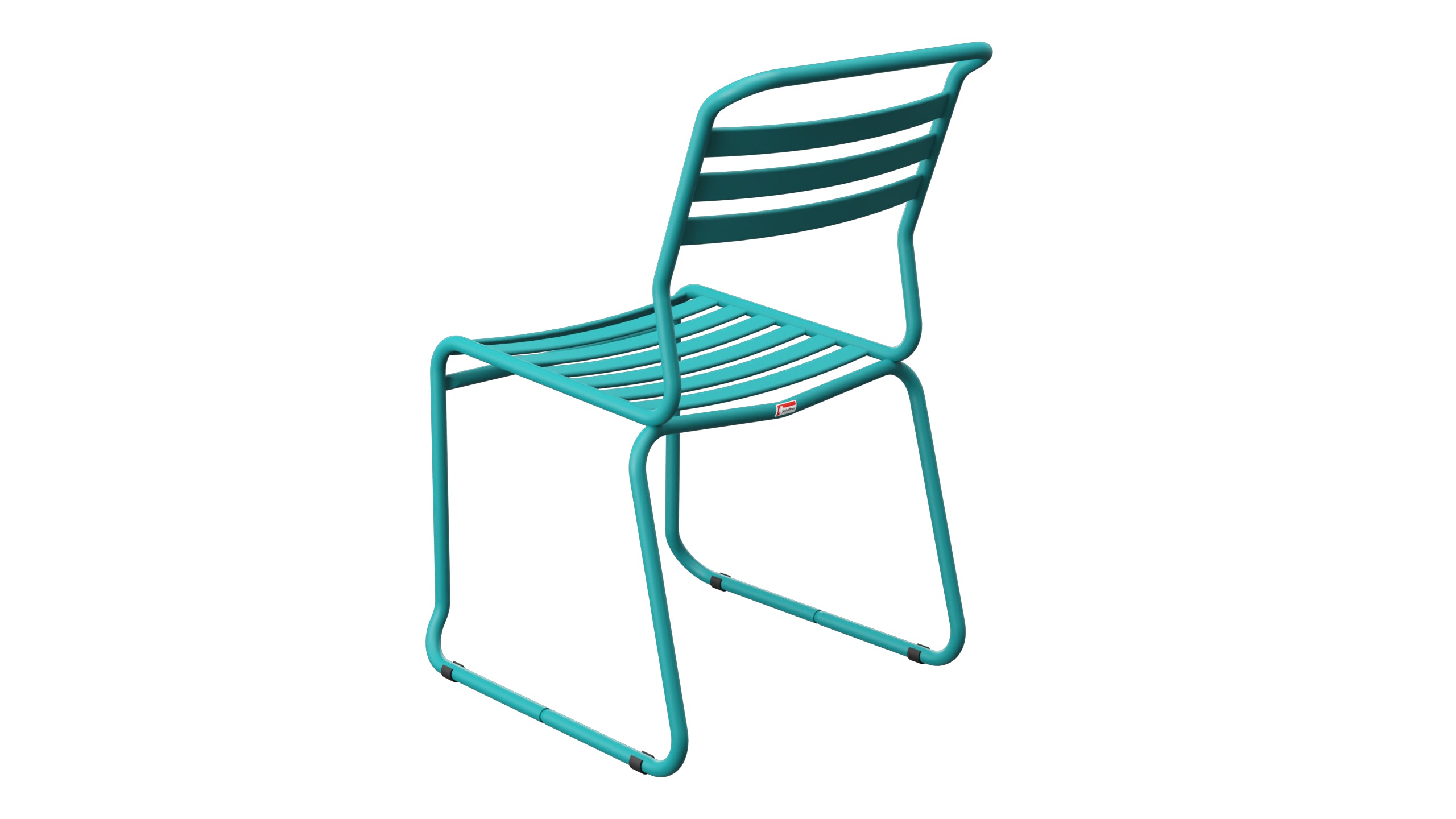 Säntis Lättli-Gartenstuhl ohne Armlehne Kufen in Kaliblau präsentiert im Onlineshop von KAQTU Design AG. Gartenstuhl ist von Schaffner