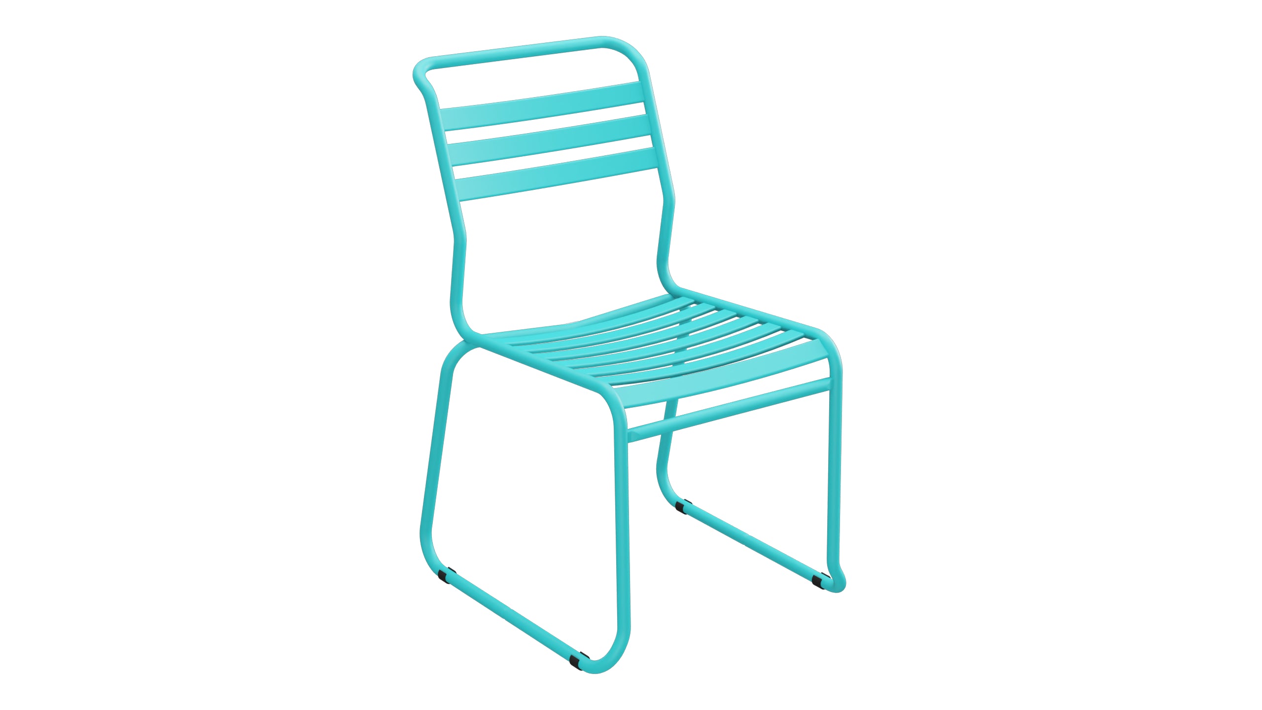 Säntis Lättli-Gartenstuhl ohne Armlehne Kufen in Türkis präsentiert im Onlineshop von KAQTU Design AG. Gartenstuhl ist von Schaffner