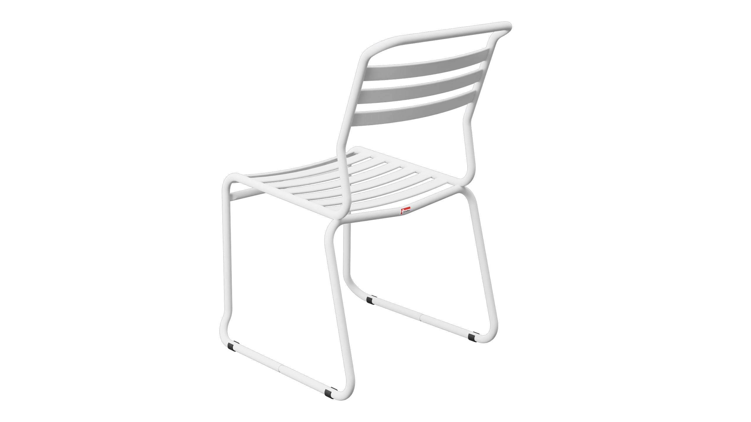 Säntis Lättli-Gartenstuhl ohne Armlehne Kufen in Weiss präsentiert im Onlineshop von KAQTU Design AG. Gartenstuhl ist von Schaffner