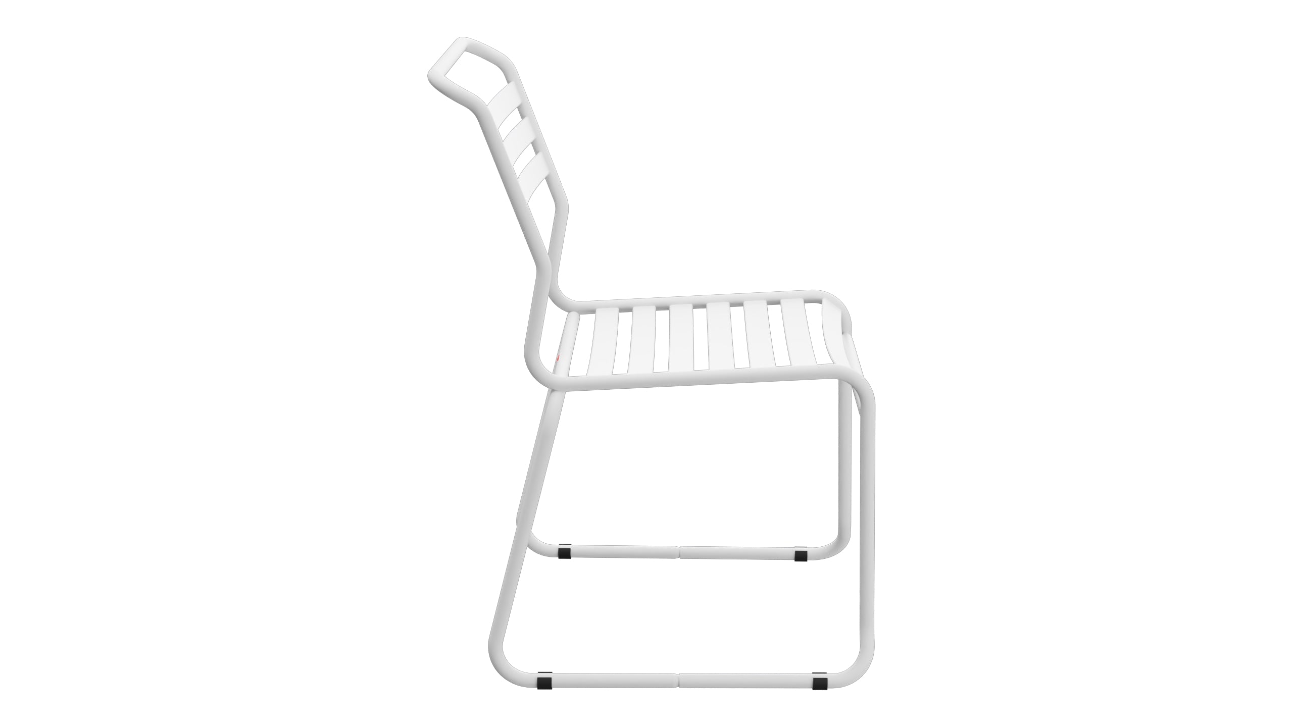 Säntis Lättli-Gartenstuhl ohne Armlehne Kufen in Weiss präsentiert im Onlineshop von KAQTU Design AG. Gartenstuhl ist von Schaffner