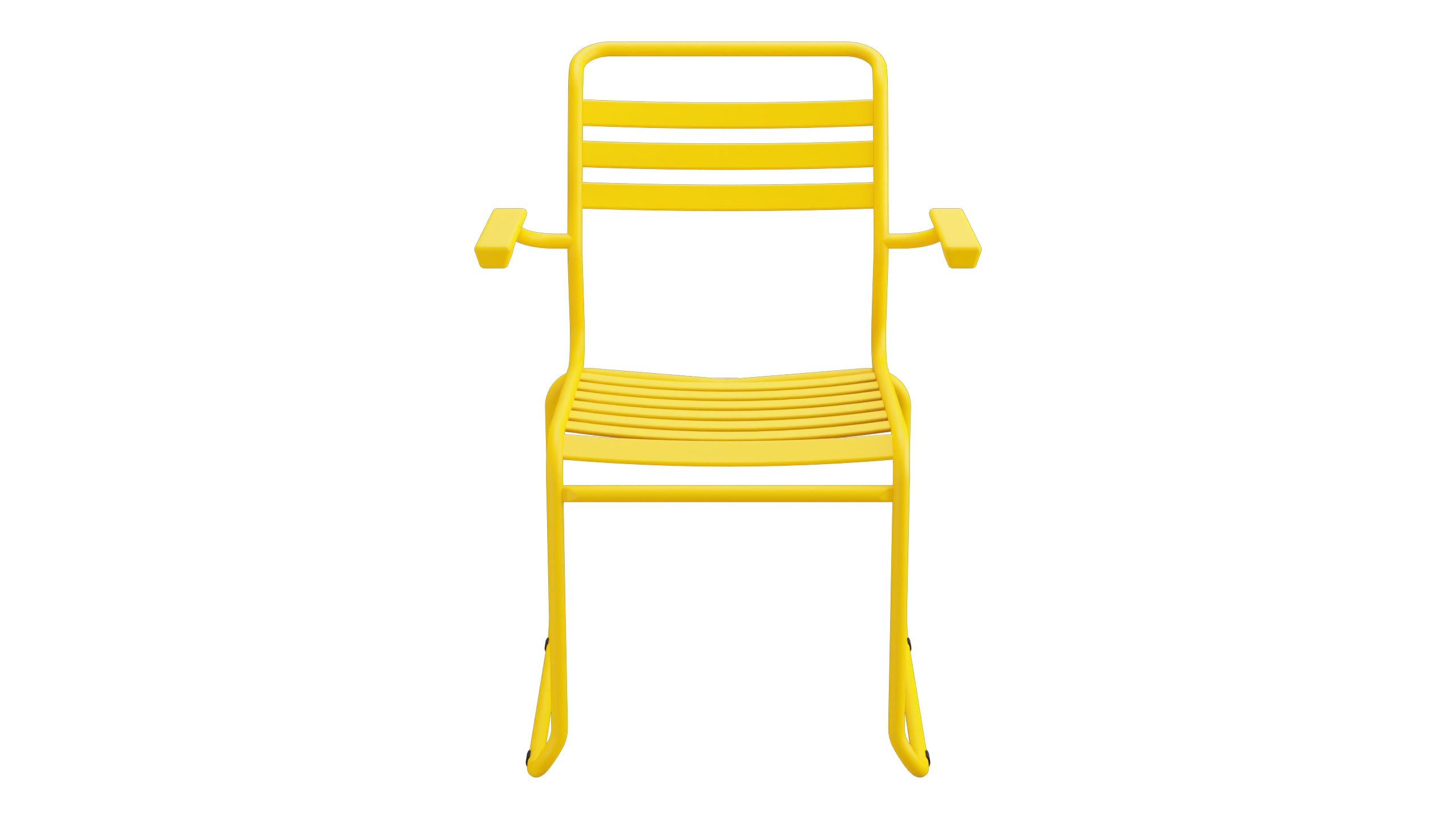 Säntis Lättli-Gartenstuhl mit Armlehne Kufen in Gelb präsentiert im Onlineshop von KAQTU Design AG. Gartenstuhl mit Armlehnen ist von Schaffner