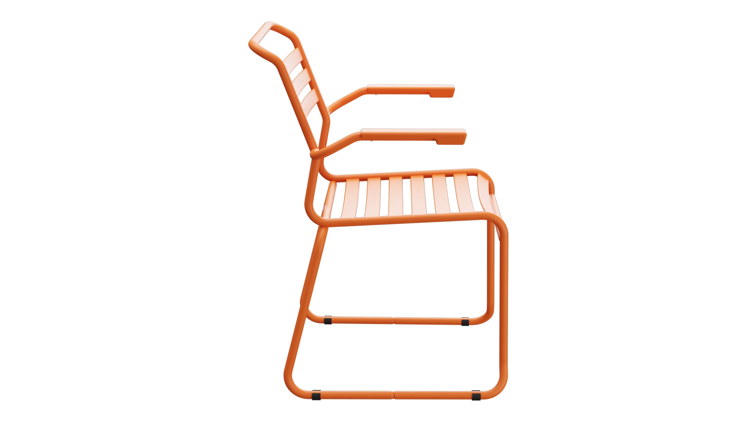 Säntis Lättli-Gartenstuhl mit Armlehne Kufen in Orange präsentiert im Onlineshop von KAQTU Design AG. Gartenstuhl mit Armlehnen ist von Schaffner