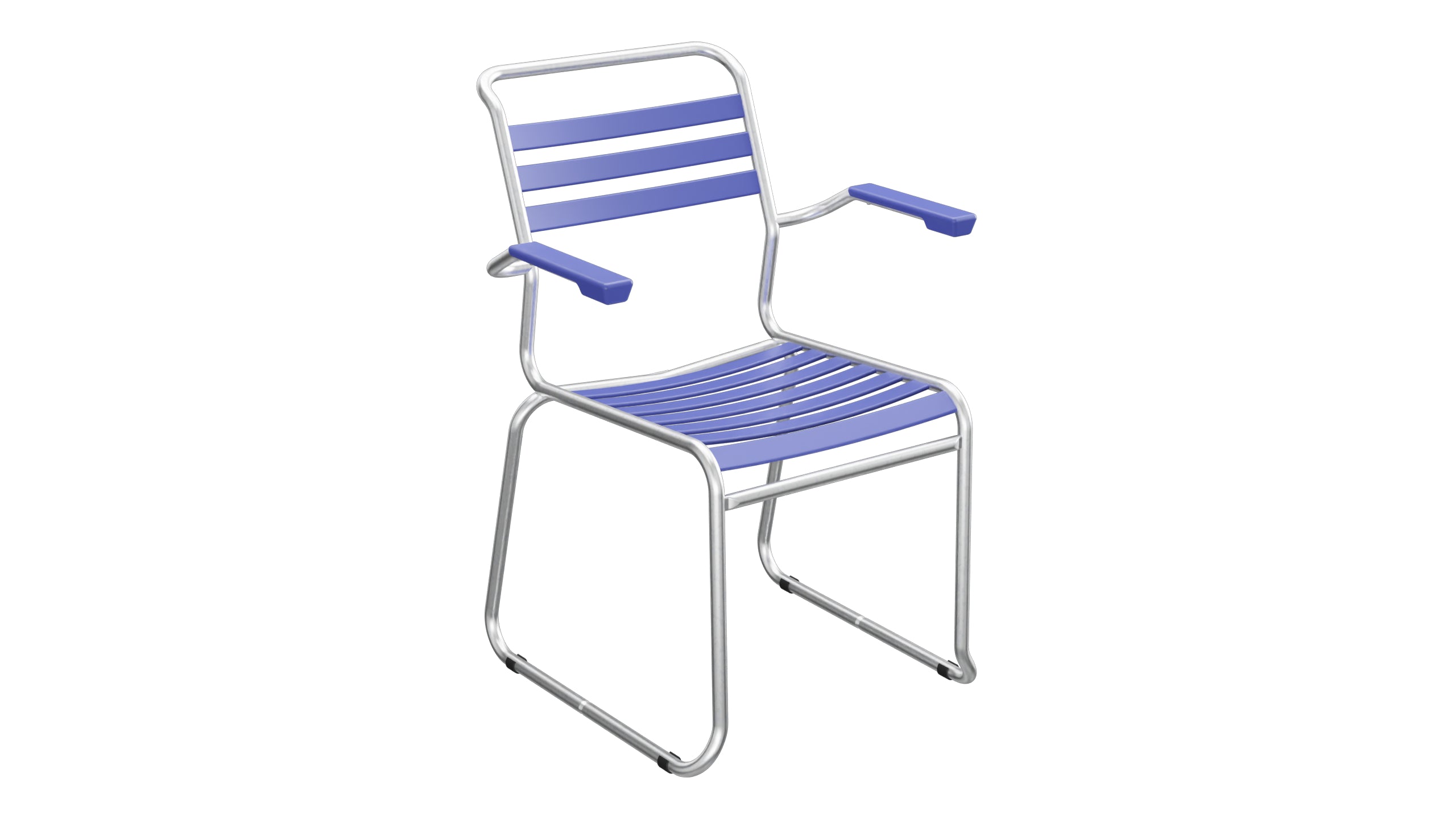 Säntis Lättli-Gartenstuhl mit Armlehne Kufen in Blau präsentiert im Onlineshop von KAQTU Design AG. Gartenstuhl mit Armlehnen ist von Schaffner