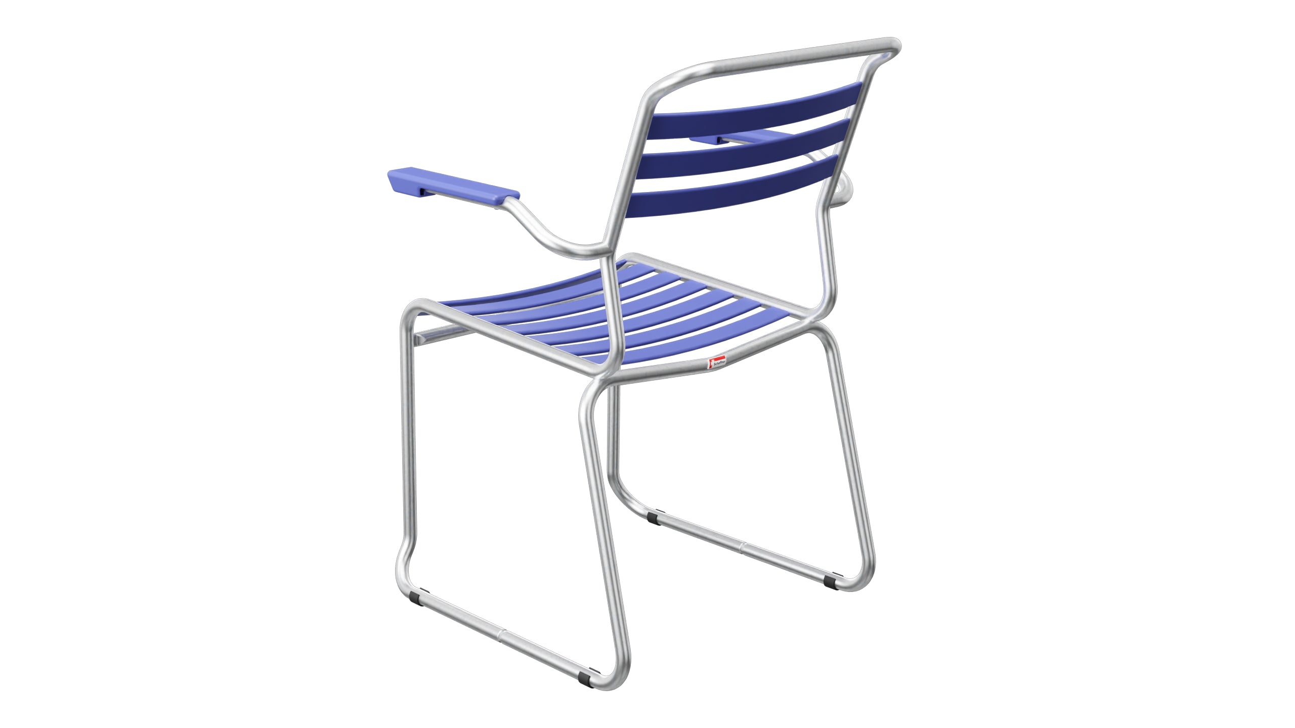 Säntis Lättli-Gartenstuhl mit Armlehne Kufen in Blau präsentiert im Onlineshop von KAQTU Design AG. Gartenstuhl mit Armlehnen ist von Schaffner