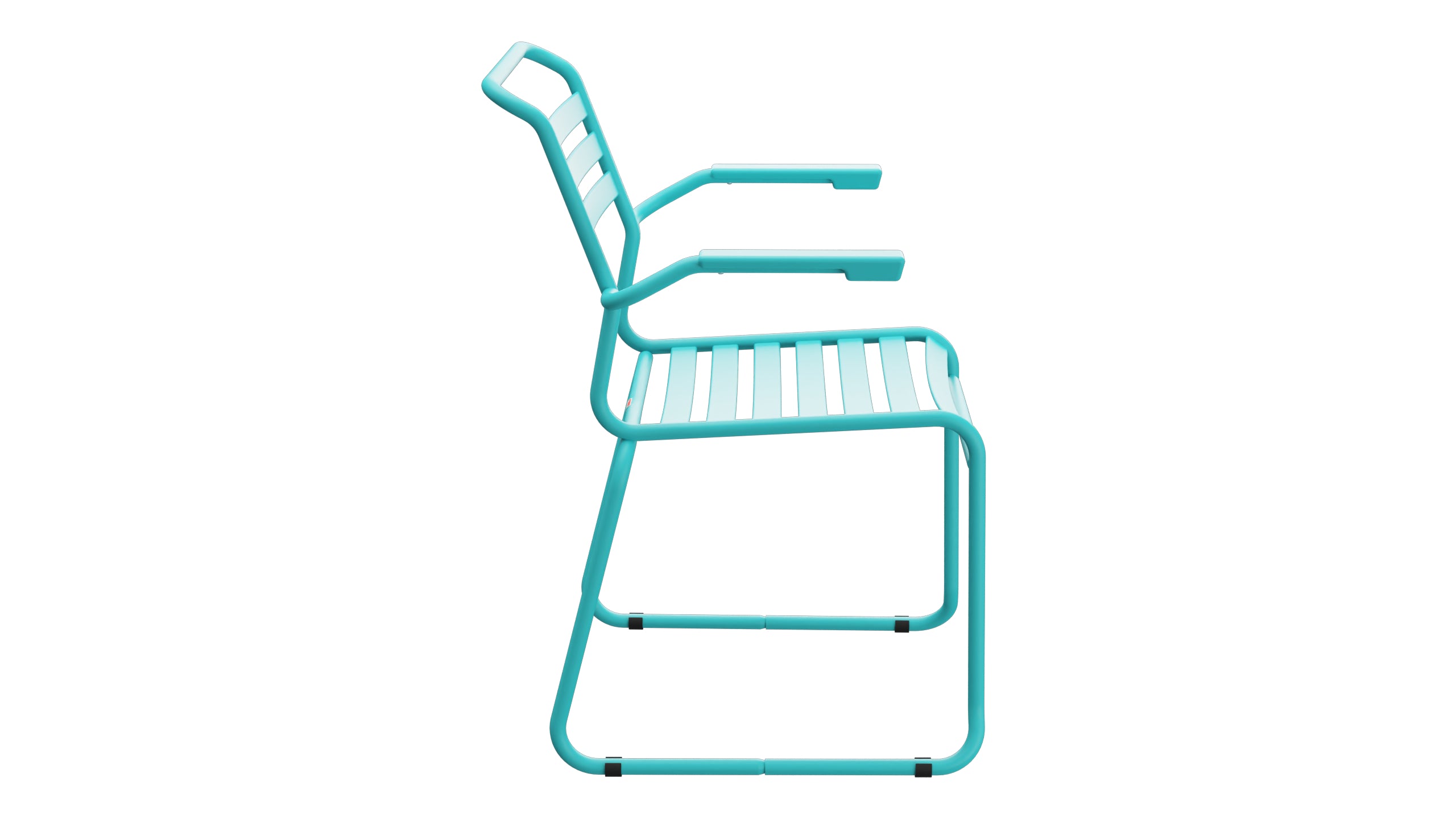 Säntis Lättli-Gartenstuhl mit Armlehne Kufen in Türkis präsentiert im Onlineshop von KAQTU Design AG. Gartenstuhl mit Armlehnen ist von Schaffner