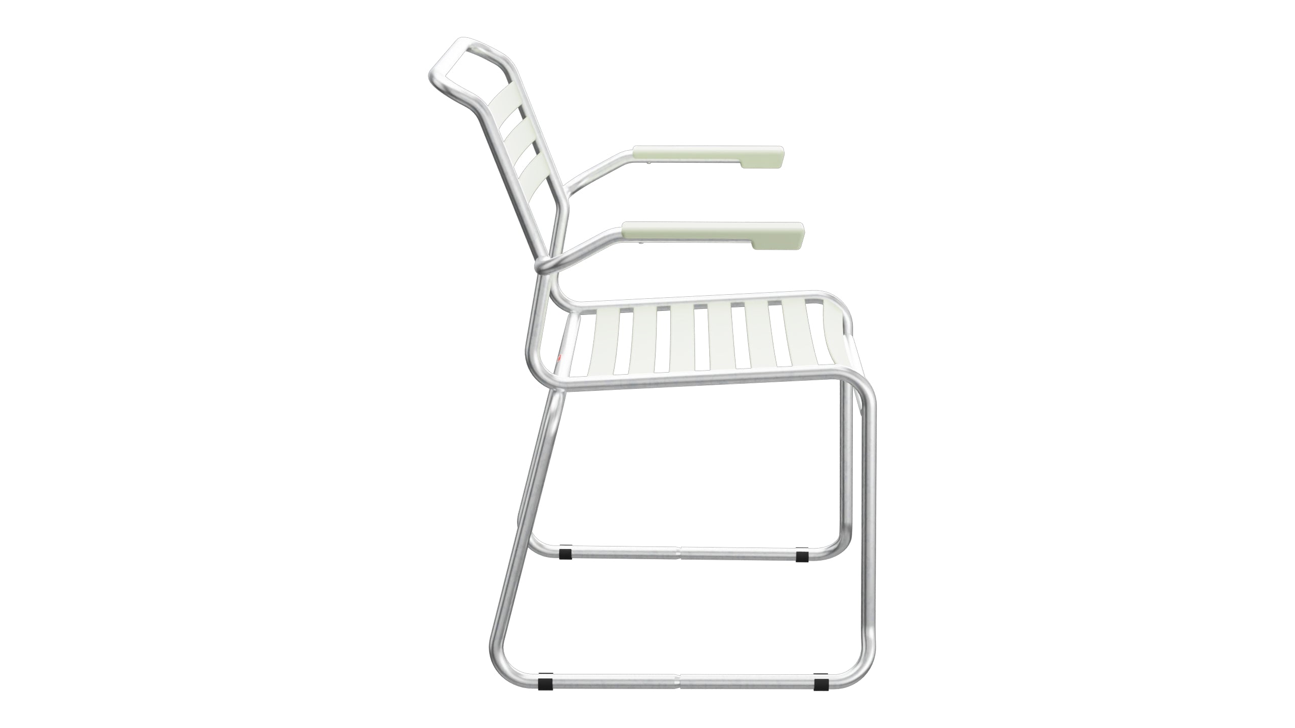 Säntis Lättli-Gartenstuhl mit Armlehne Kufen in Pastellgrün präsentiert im Onlineshop von KAQTU Design AG. Gartenstuhl mit Armlehnen ist von Schaffner