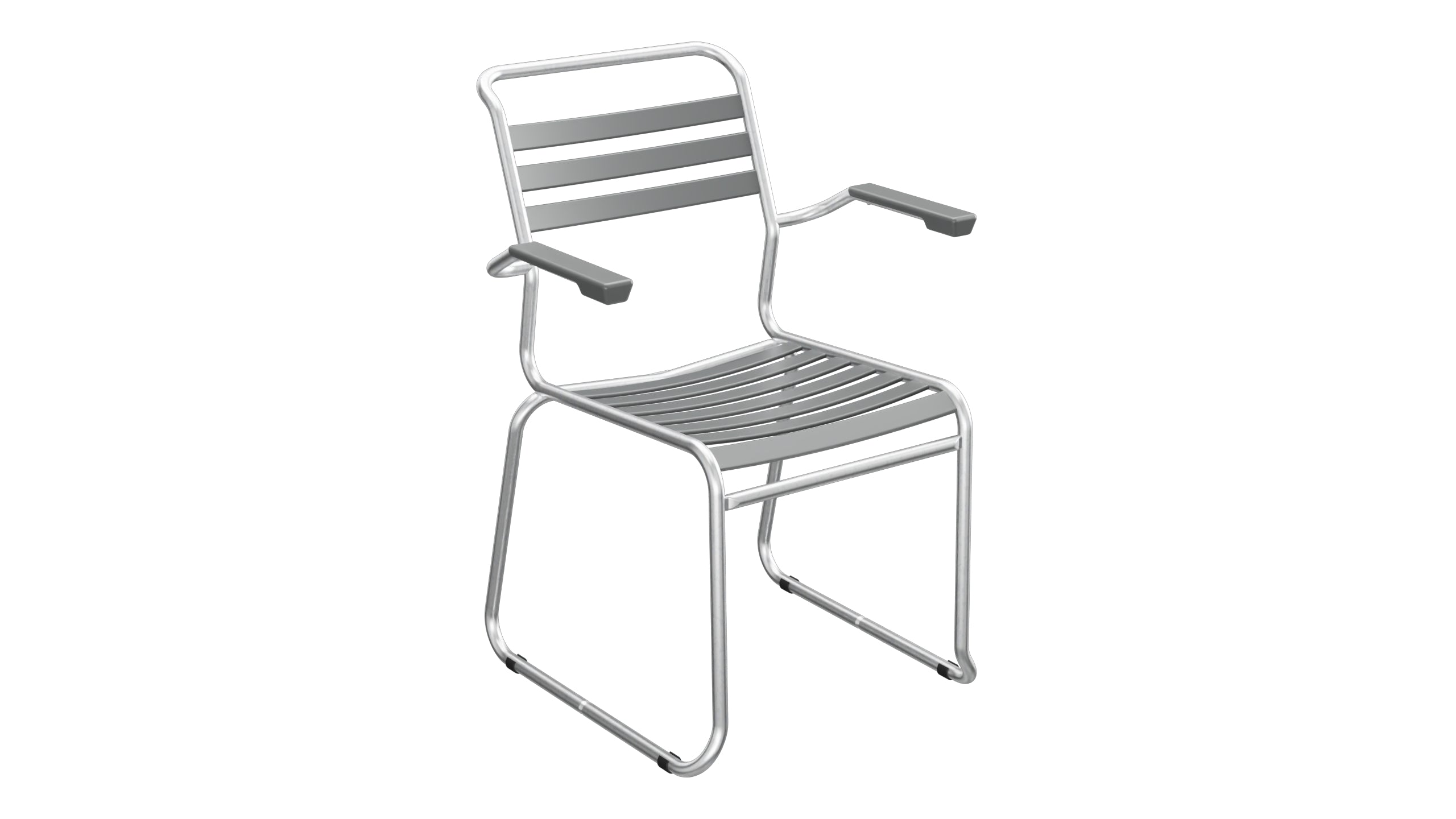 Säntis Lättli-Gartenstuhl mit Armlehne Kufen in Graphit präsentiert im Onlineshop von KAQTU Design AG. Gartenstuhl mit Armlehnen ist von Schaffner