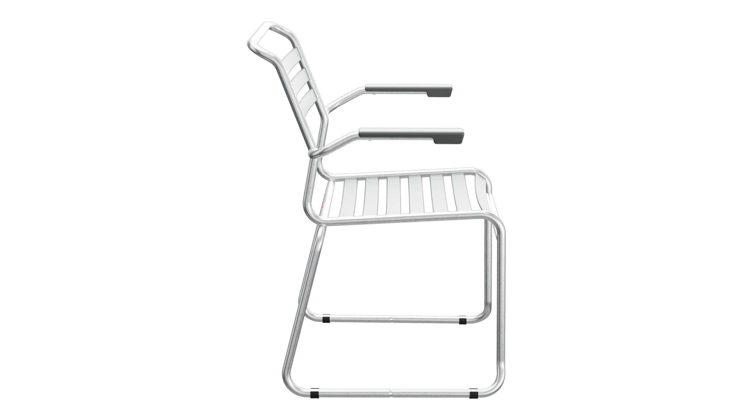 Säntis Lättli-Gartenstuhl mit Armlehne Kufen in Graphit präsentiert im Onlineshop von KAQTU Design AG. Gartenstuhl mit Armlehnen ist von Schaffner