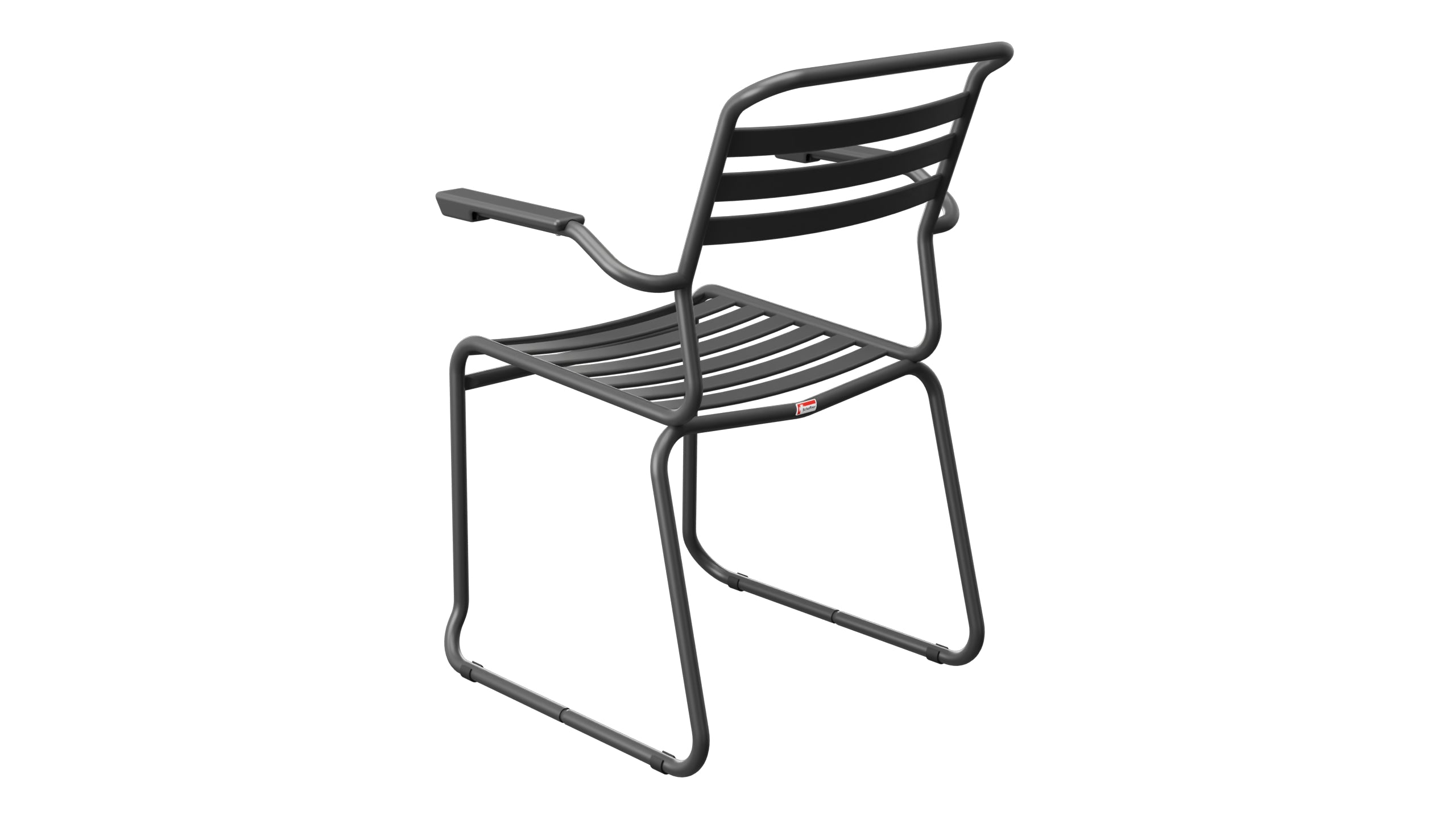 Säntis Lättli-Gartenstuhl mit Armlehne Kufen in Anthrazit präsentiert im Onlineshop von KAQTU Design AG. Gartenstuhl mit Armlehnen ist von Schaffner