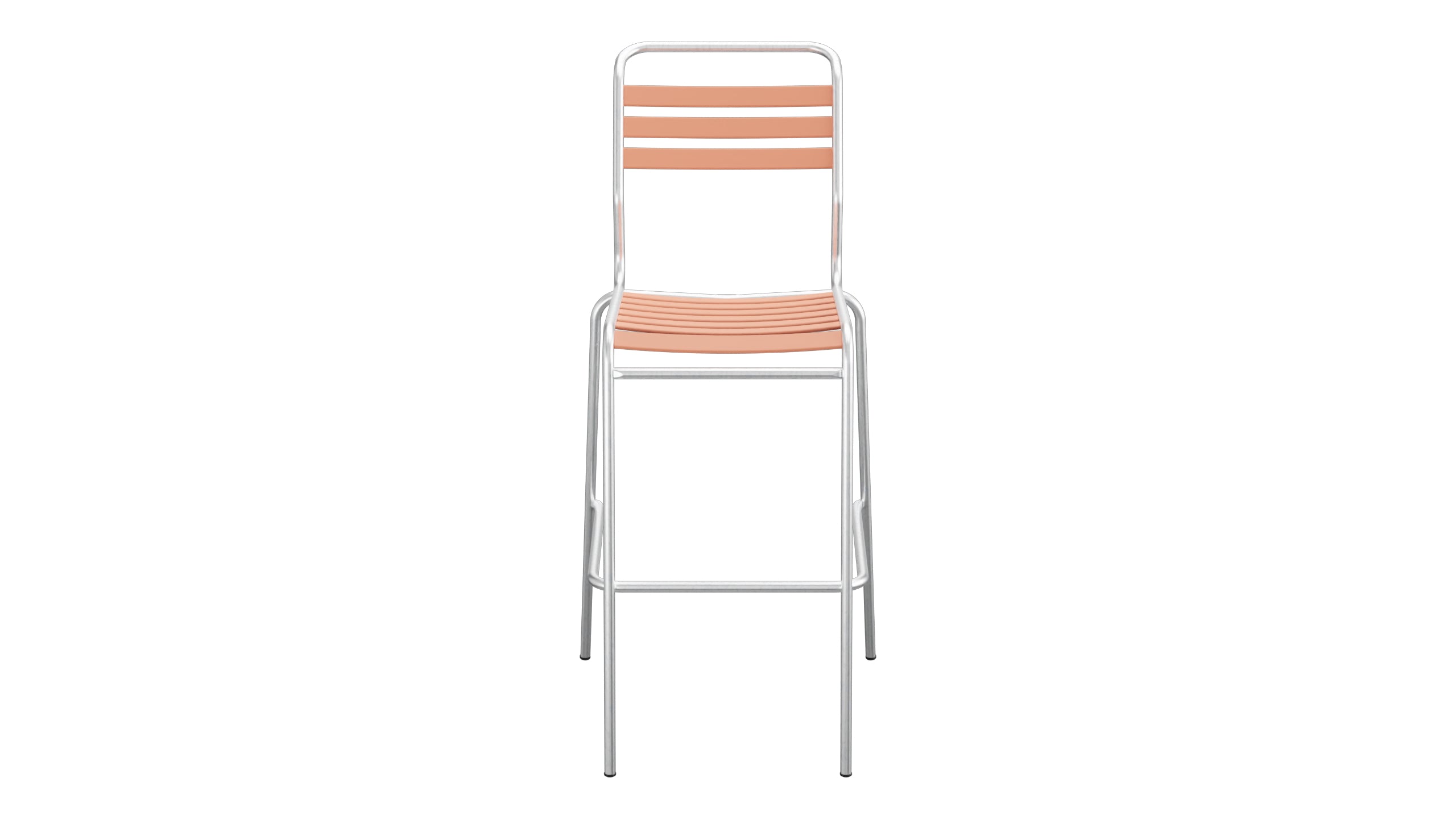 Säntis Lättli-Barstuhl Outdoor ohne Armlehne in Pastellterracotta präsentiert im Onlineshop von KAQTU Design AG. Outdoor-Barstuhl ist von Schaffner