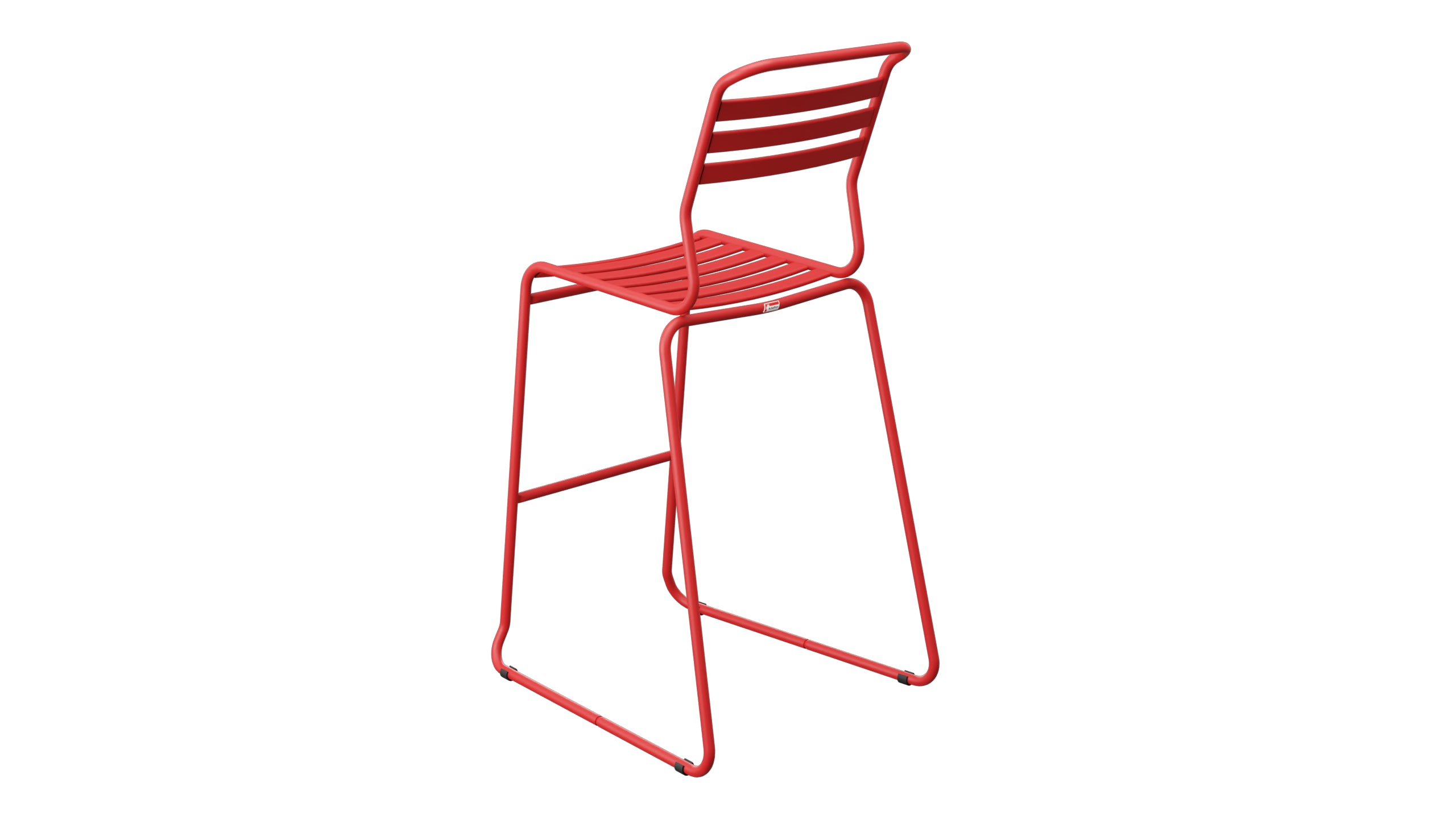 Säntis Lättli-Barstuhl ohne Armlehne Kufen in Rot präsentiert im Onlineshop von KAQTU Design AG. Outdoor-Barstuhl ist von Schaffner