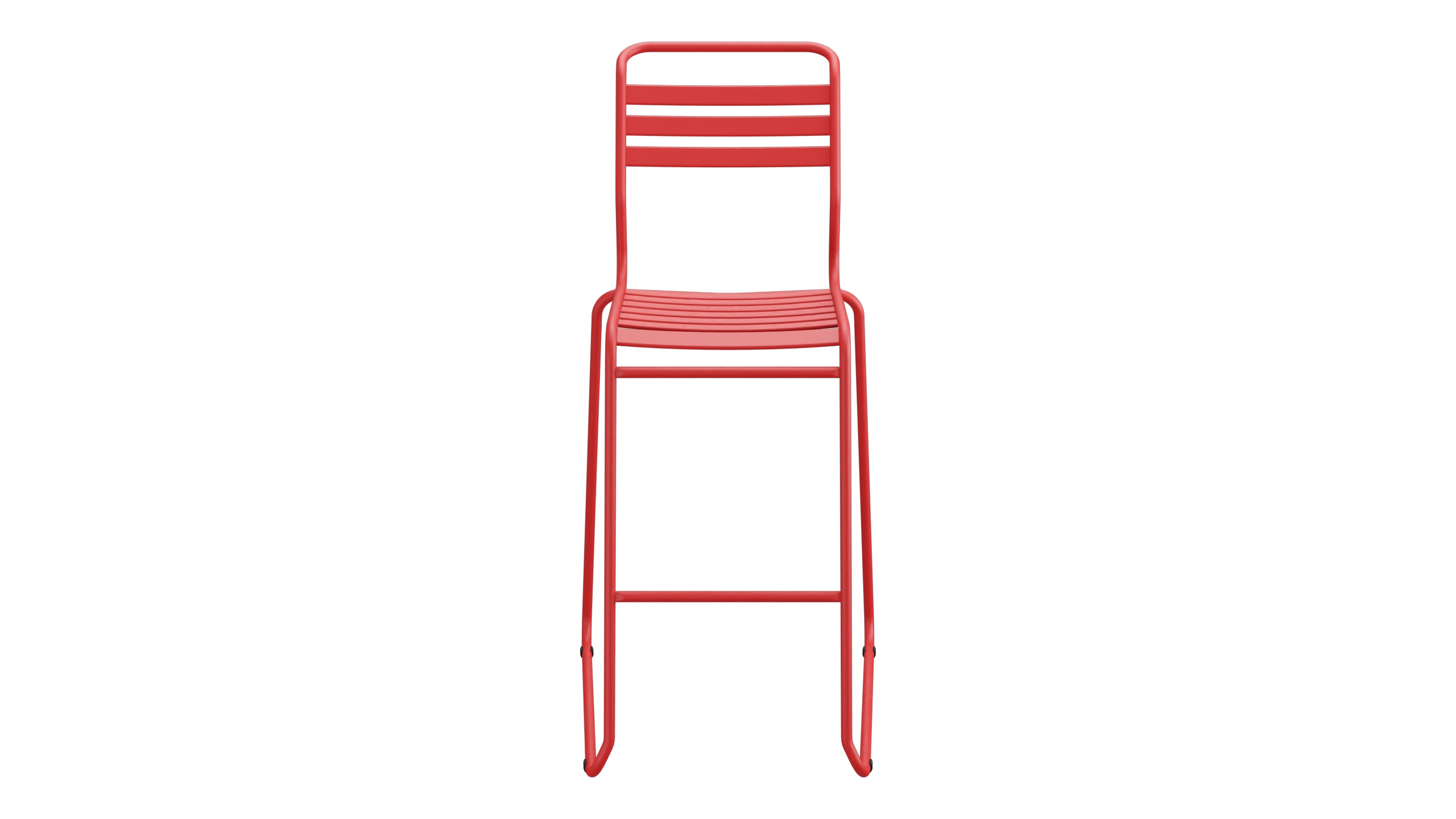 Säntis Lättli-Barstuhl ohne Armlehne Kufen in Rot präsentiert im Onlineshop von KAQTU Design AG. Outdoor-Barstuhl ist von Schaffner