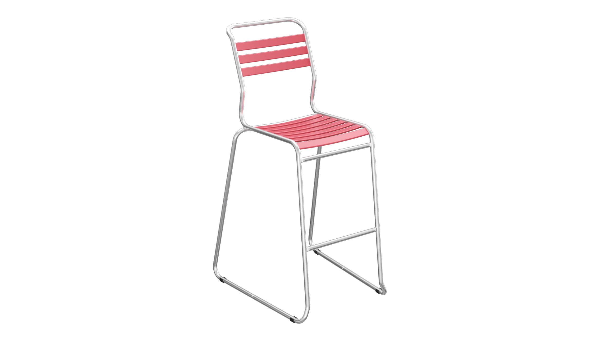 Säntis Lättli-Barstuhl ohne Armlehne Kufen in Ahornrot präsentiert im Onlineshop von KAQTU Design AG. Outdoor-Barstuhl ist von Schaffner