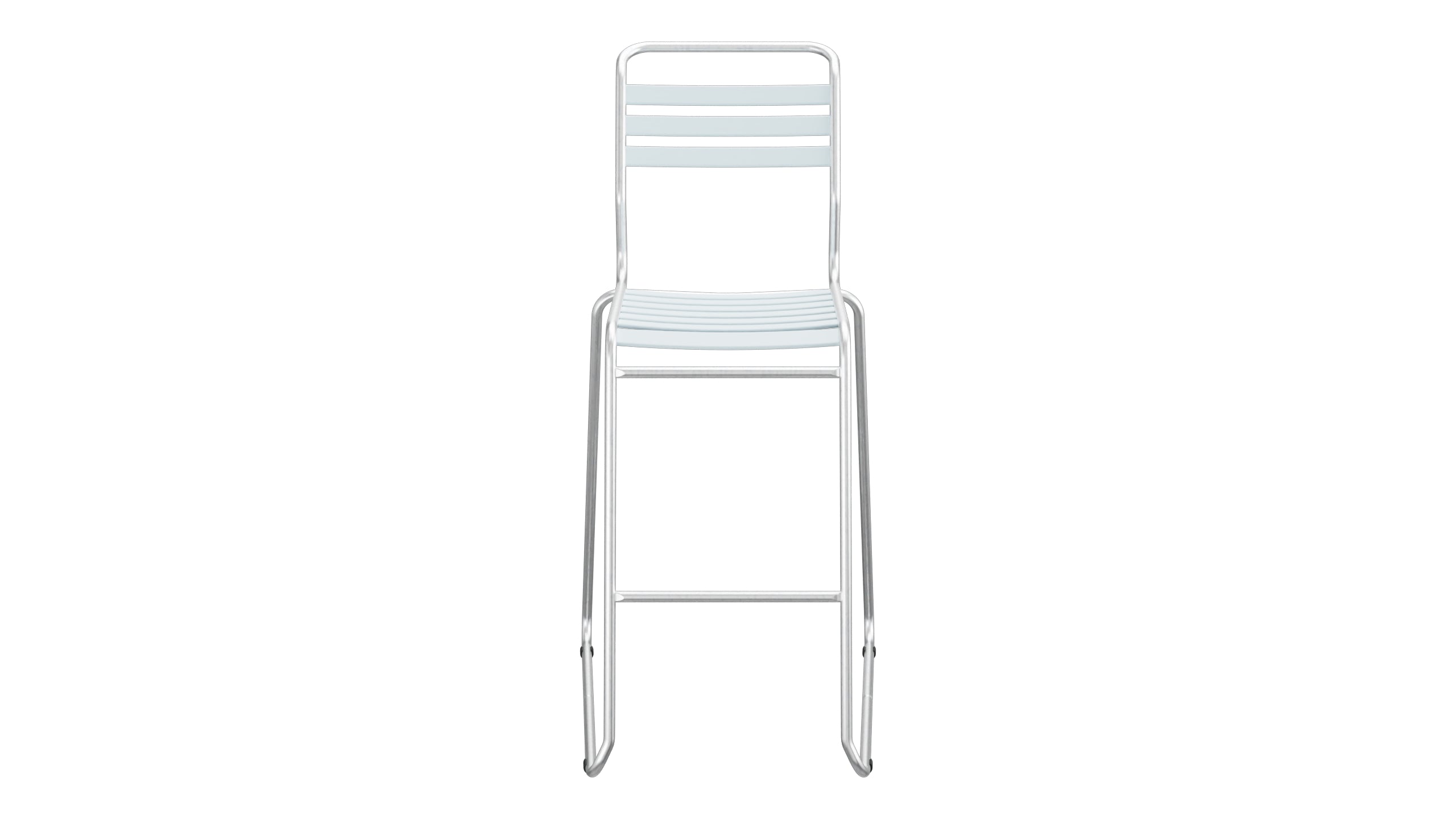 Säntis Lättli-Barstuhl ohne Armlehne Kufen in Pastellblau präsentiert im Onlineshop von KAQTU Design AG. Outdoor-Barstuhl ist von Schaffner