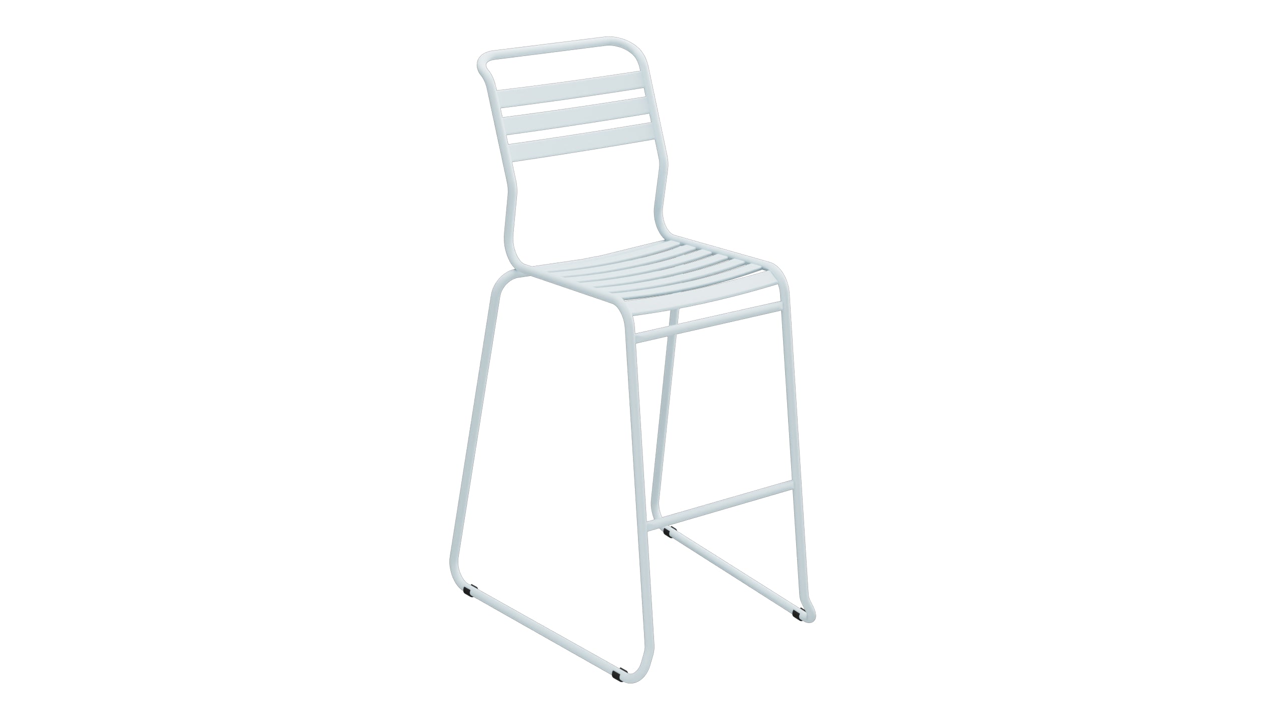 Säntis Lättli-Barstuhl ohne Armlehne Kufen in Pastellblau präsentiert im Onlineshop von KAQTU Design AG. Outdoor-Barstuhl ist von Schaffner