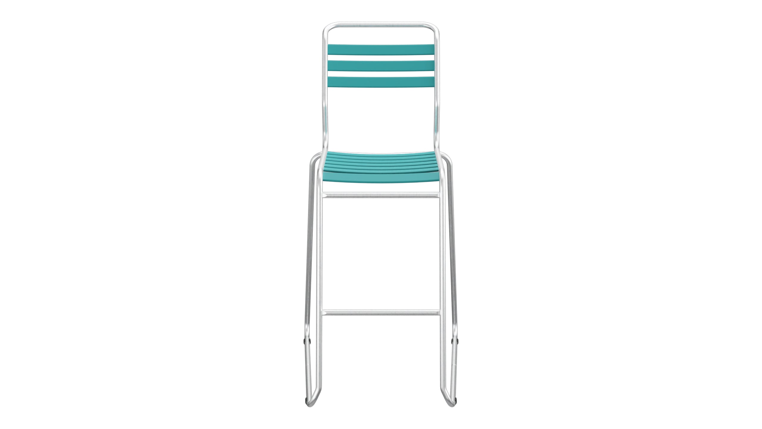 Säntis Lättli-Barstuhl ohne Armlehne Kufen in Kaliblau präsentiert im Onlineshop von KAQTU Design AG. Outdoor-Barstuhl ist von Schaffner