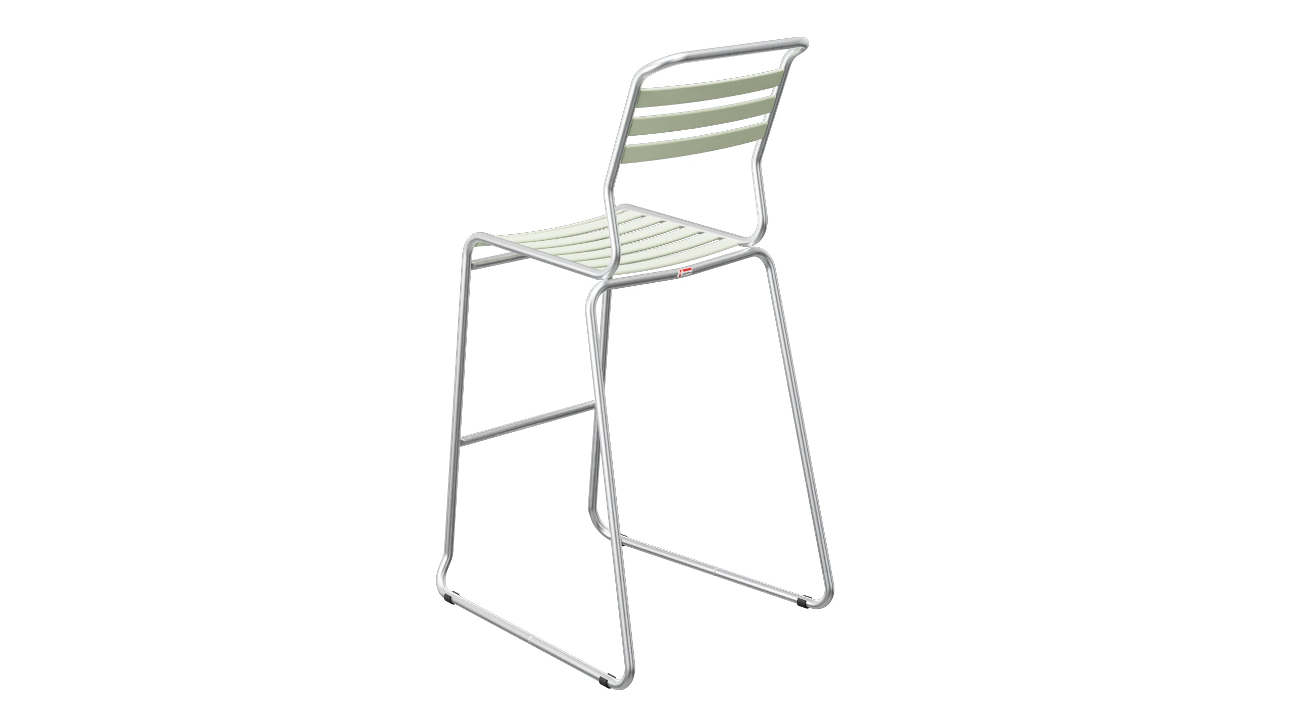 Säntis Lättli-Barstuhl ohne Armlehne Kufen in Pastellgrün präsentiert im Onlineshop von KAQTU Design AG. Outdoor-Barstuhl ist von Schaffner
