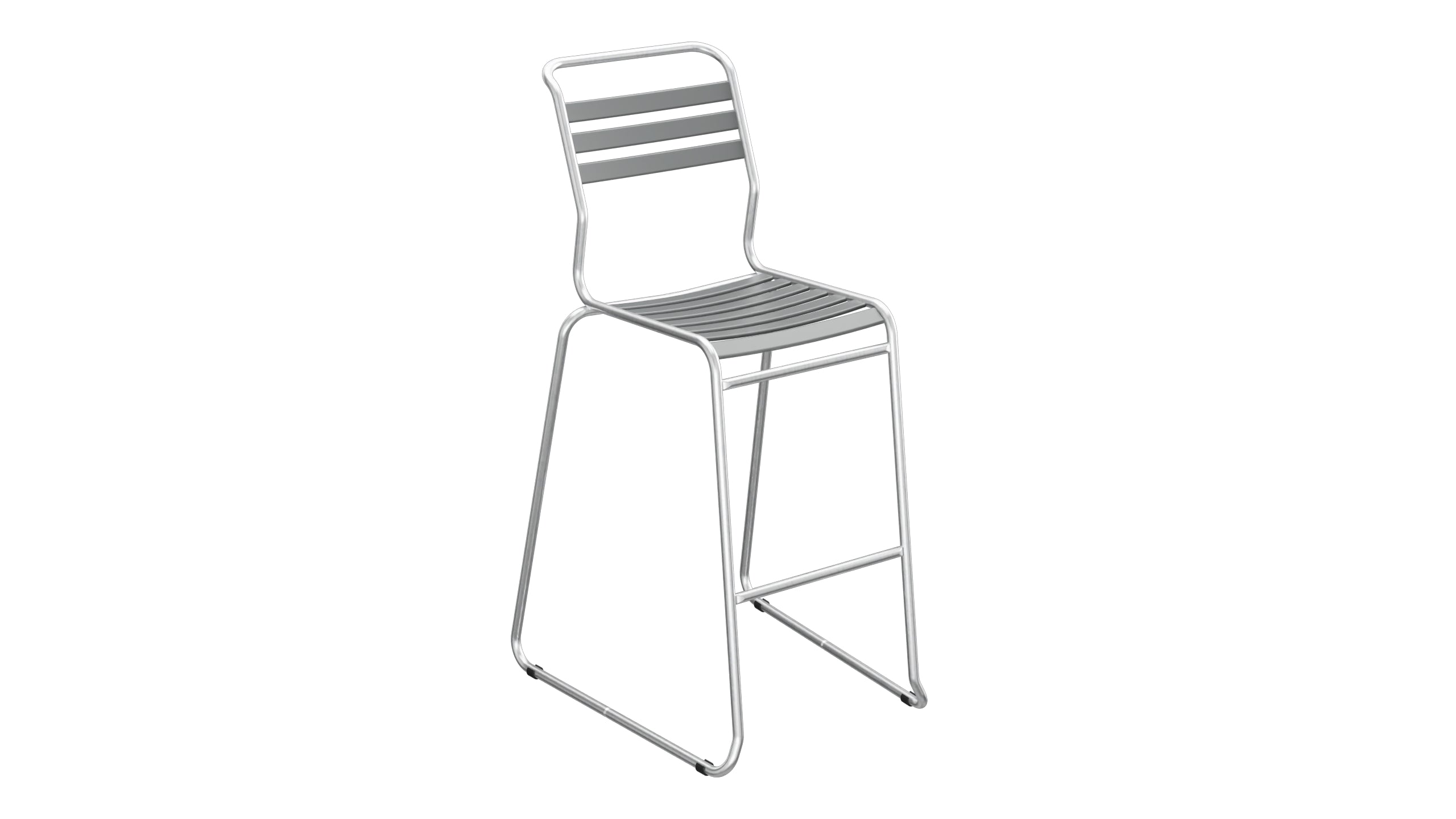 Säntis Lättli-Barstuhl ohne Armlehne Kufen in Graphit präsentiert im Onlineshop von KAQTU Design AG. Outdoor-Barstuhl ist von Schaffner