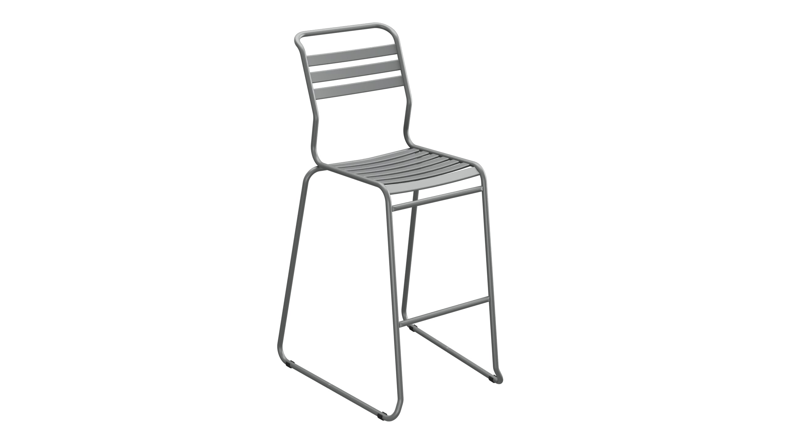 Säntis Lättli-Barstuhl ohne Armlehne Kufen in Graphit präsentiert im Onlineshop von KAQTU Design AG. Outdoor-Barstuhl ist von Schaffner