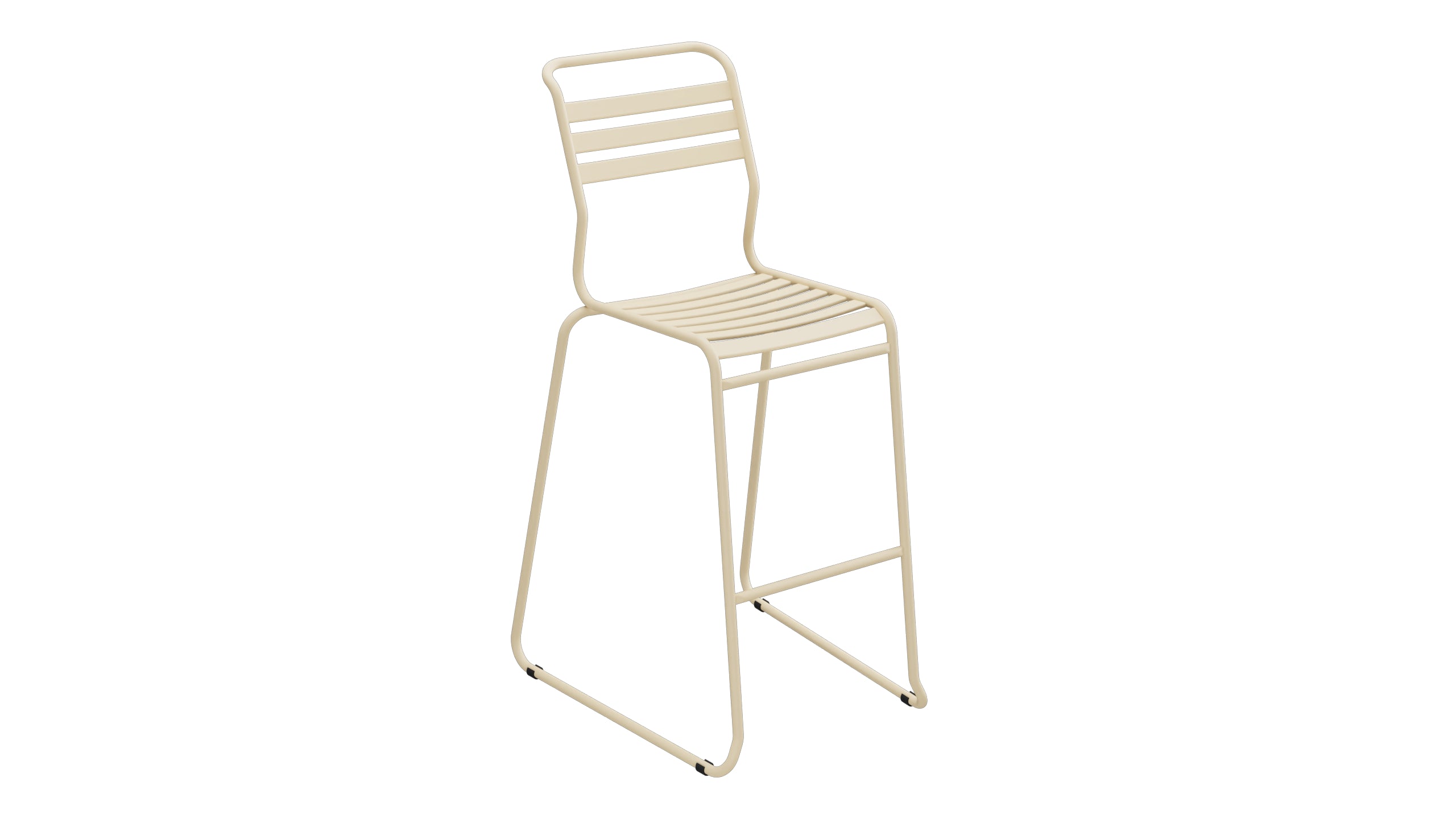 Säntis Lättli-Barstuhl ohne Armlehne Kufen in Pastellbraun präsentiert im Onlineshop von KAQTU Design AG. Outdoor-Barstuhl ist von Schaffner