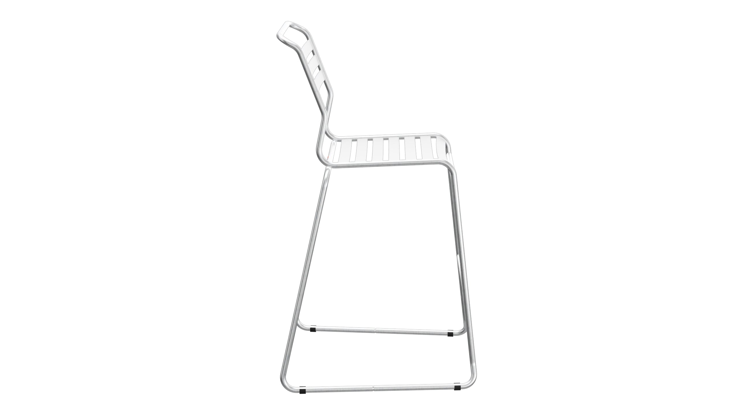 Säntis Lättli-Barstuhl ohne Armlehne Kufen in Weiss präsentiert im Onlineshop von KAQTU Design AG. Outdoor-Barstuhl ist von Schaffner