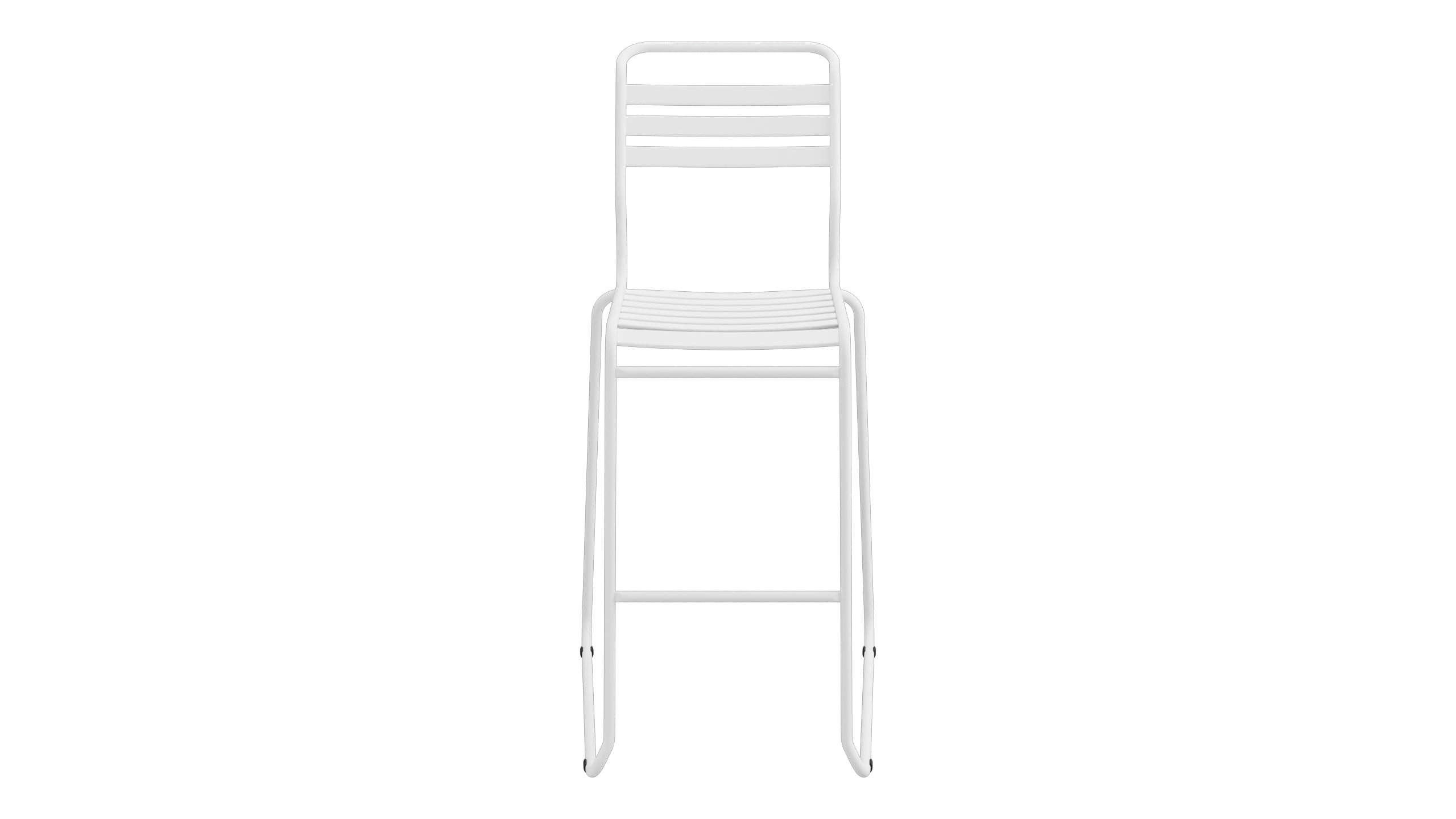 Säntis Lättli-Barstuhl ohne Armlehne Kufen in Weiss präsentiert im Onlineshop von KAQTU Design AG. Outdoor-Barstuhl ist von Schaffner