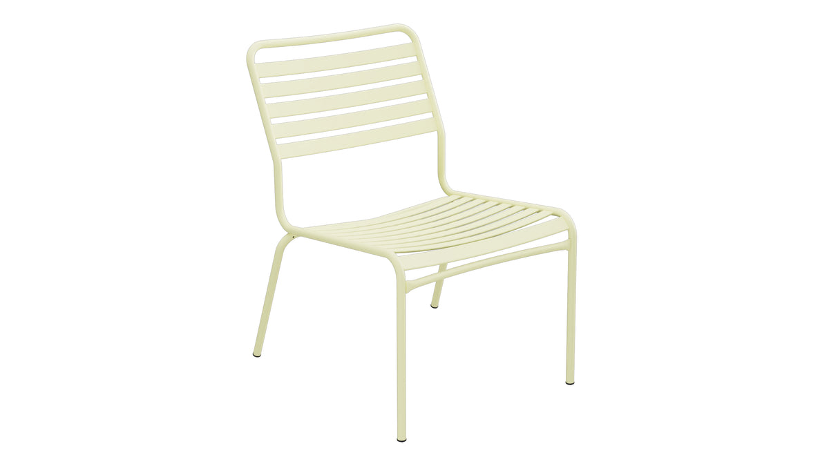 Rigi Lättli-Salonsessel ohne Armlehne in Buchsbaumgelb präsentiert im Onlineshop von KAQTU Design AG. Outdoor-Sessel ist von Schaffner