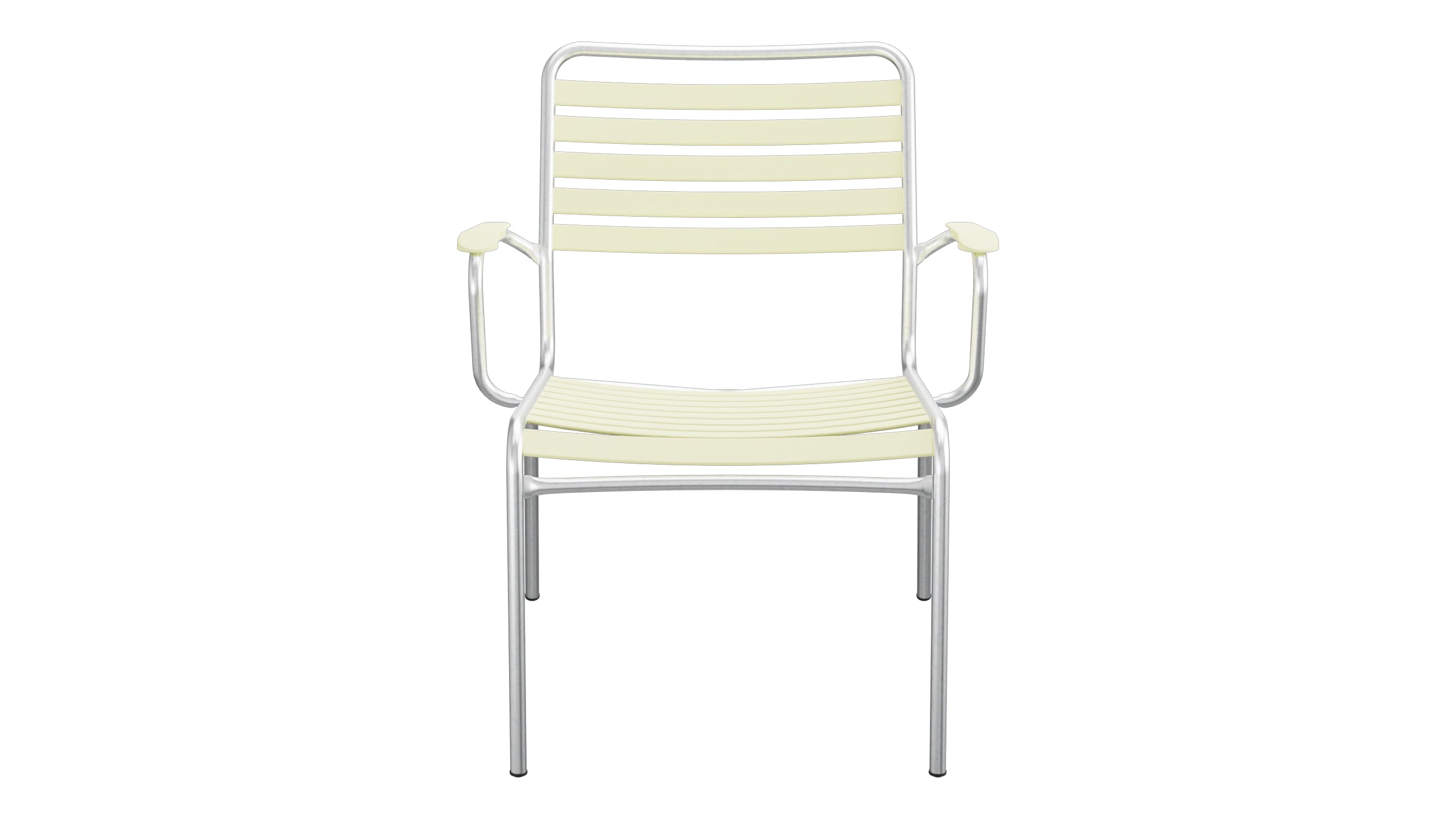Rigi Lättli-Salonsessel mit Armlehne in Buchsbaumgelb präsentiert im Onlineshop von KAQTU Design AG. Gartenstuhl mit Armlehnen ist von Schaffner