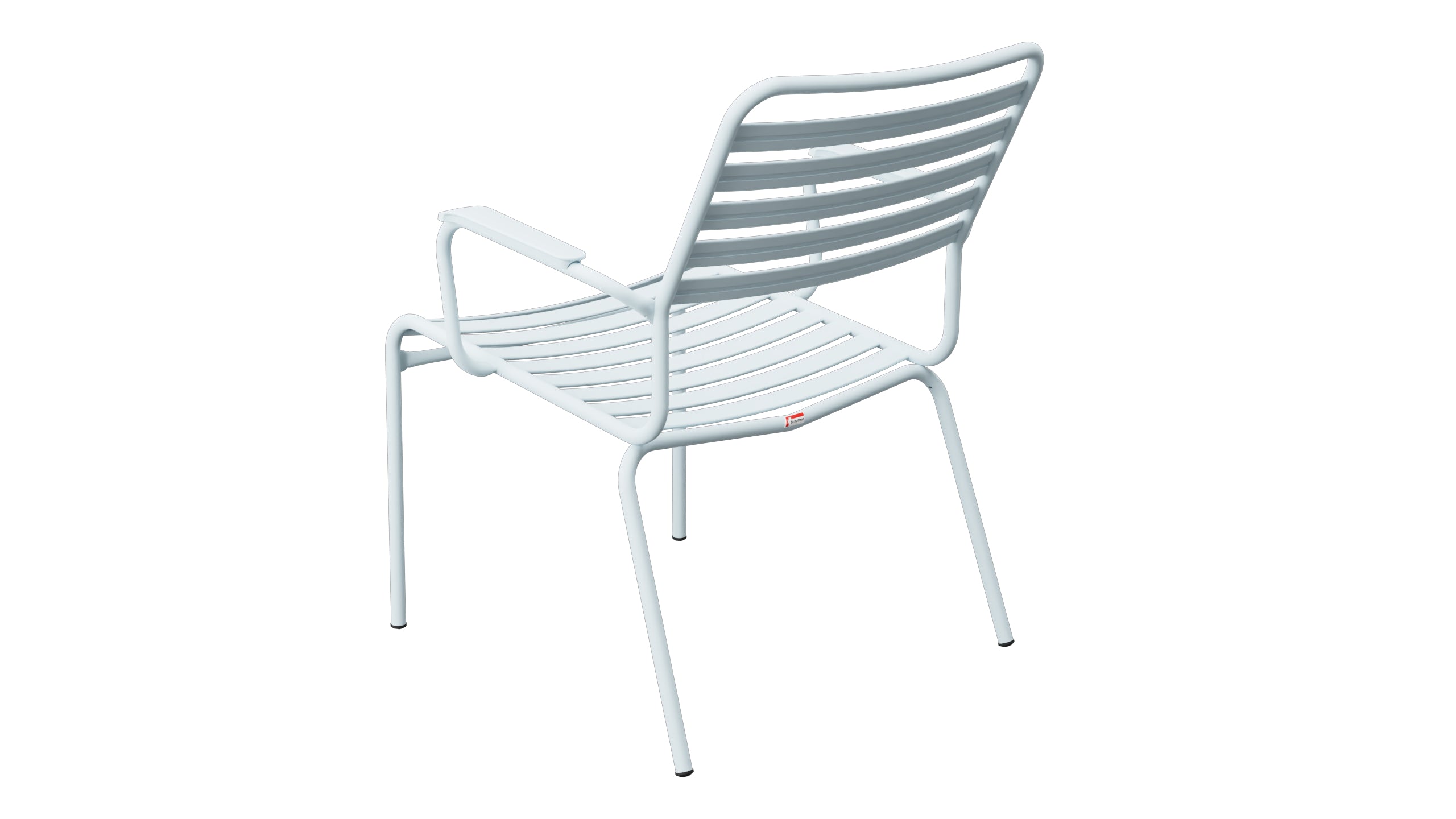 Rigi Lättli-Salonsessel mit Armlehne in Pastellblau präsentiert im Onlineshop von KAQTU Design AG. Gartenstuhl mit Armlehnen ist von Schaffner