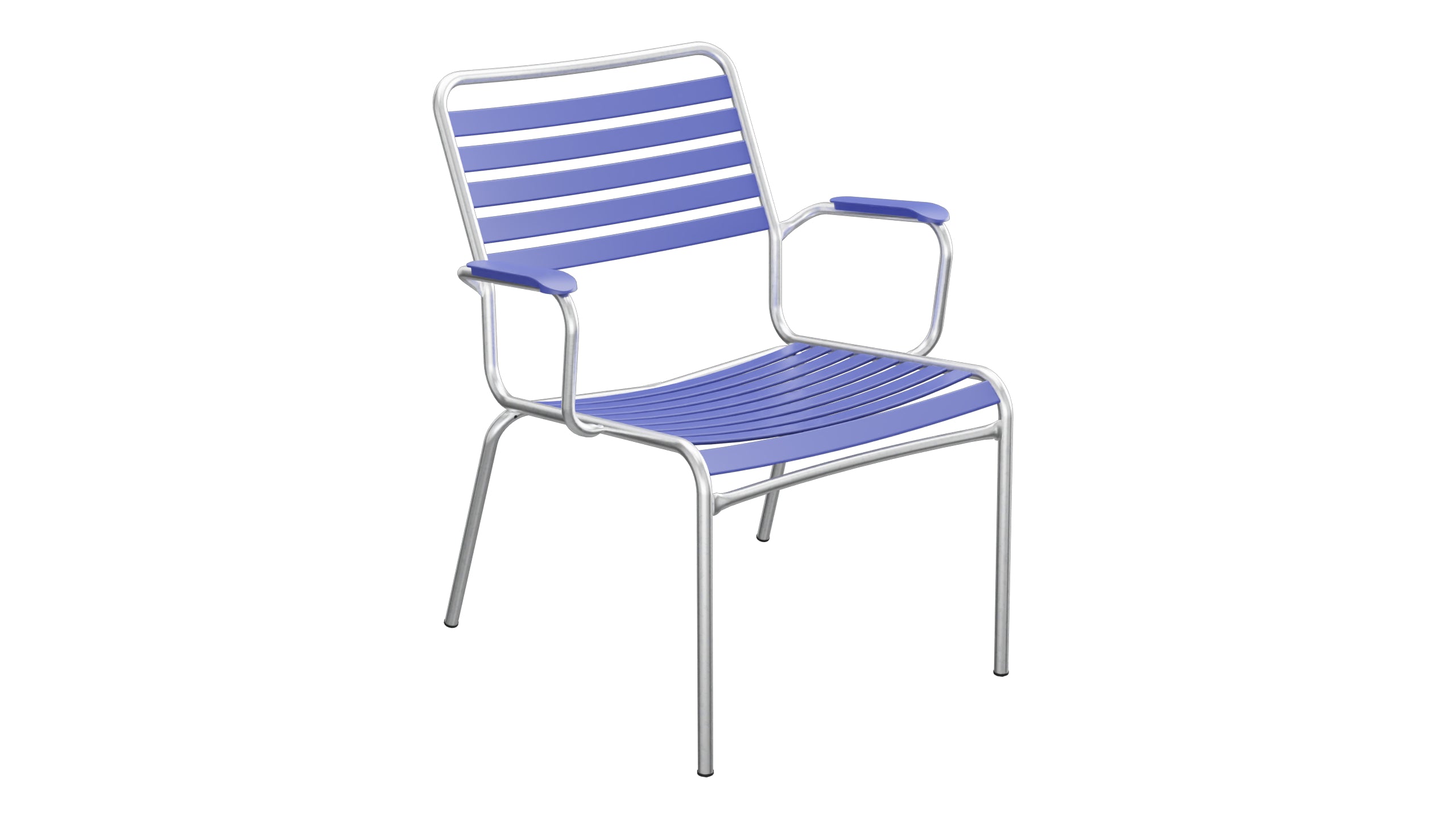 Rigi Lättli-Salonsessel mit Armlehne in Blau präsentiert im Onlineshop von KAQTU Design AG. Gartenstuhl mit Armlehnen ist von Schaffner