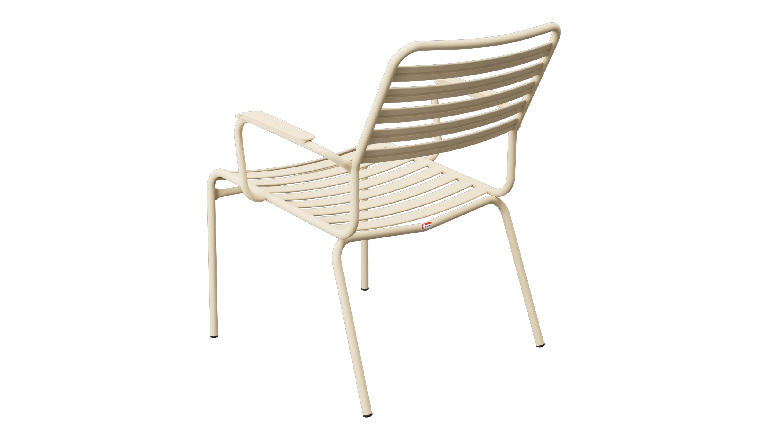 Rigi Lättli-Salonsessel mit Armlehne in Pastellbraun präsentiert im Onlineshop von KAQTU Design AG. Gartenstuhl mit Armlehnen ist von Schaffner