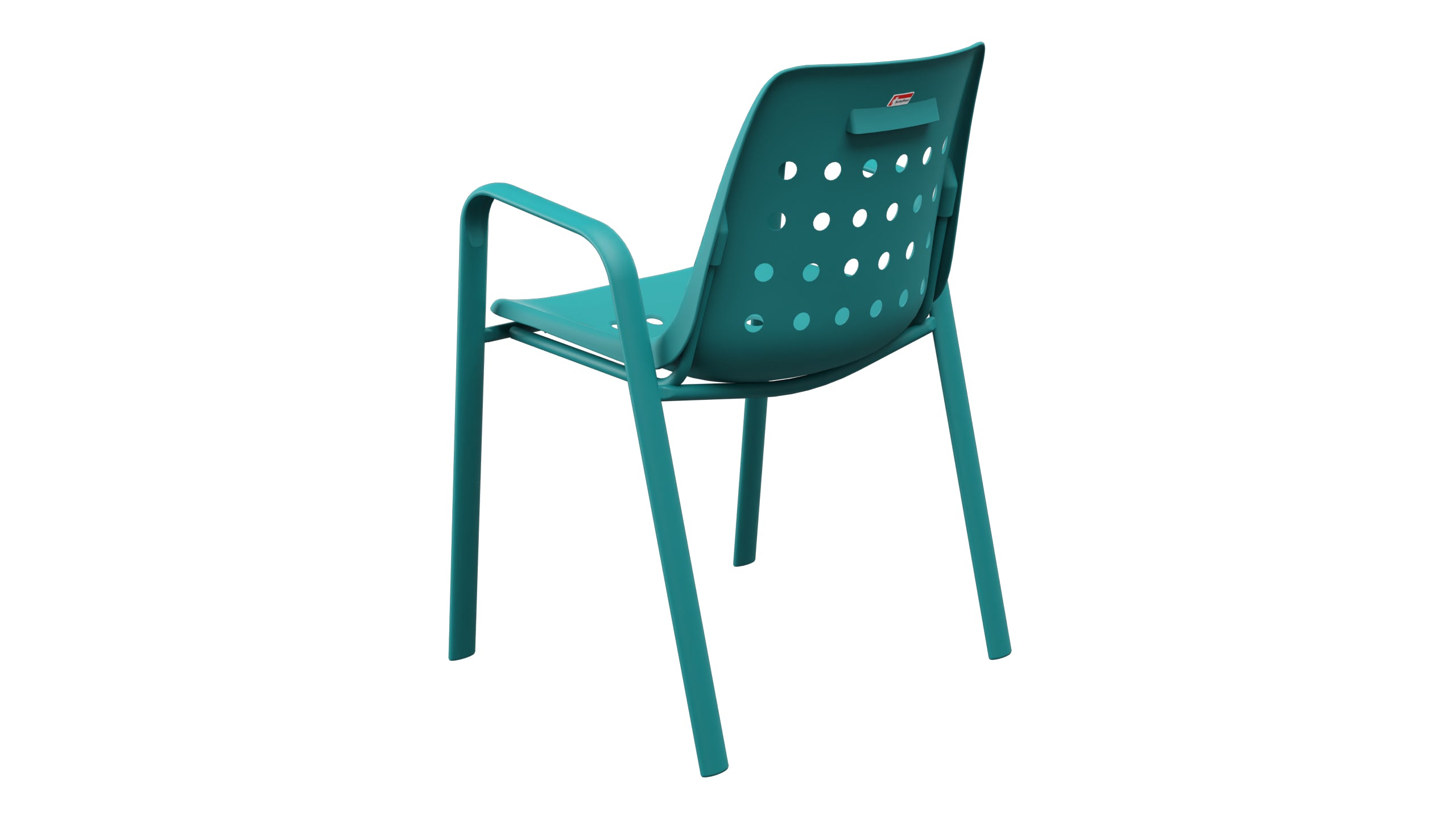 Bermuda Schalen-Gartenstuhl mit Armlehne rundoval in Kaliblau präsentiert im Onlineshop von KAQTU Design AG. Gartenstuhl mit Armlehnen ist von Schaffner