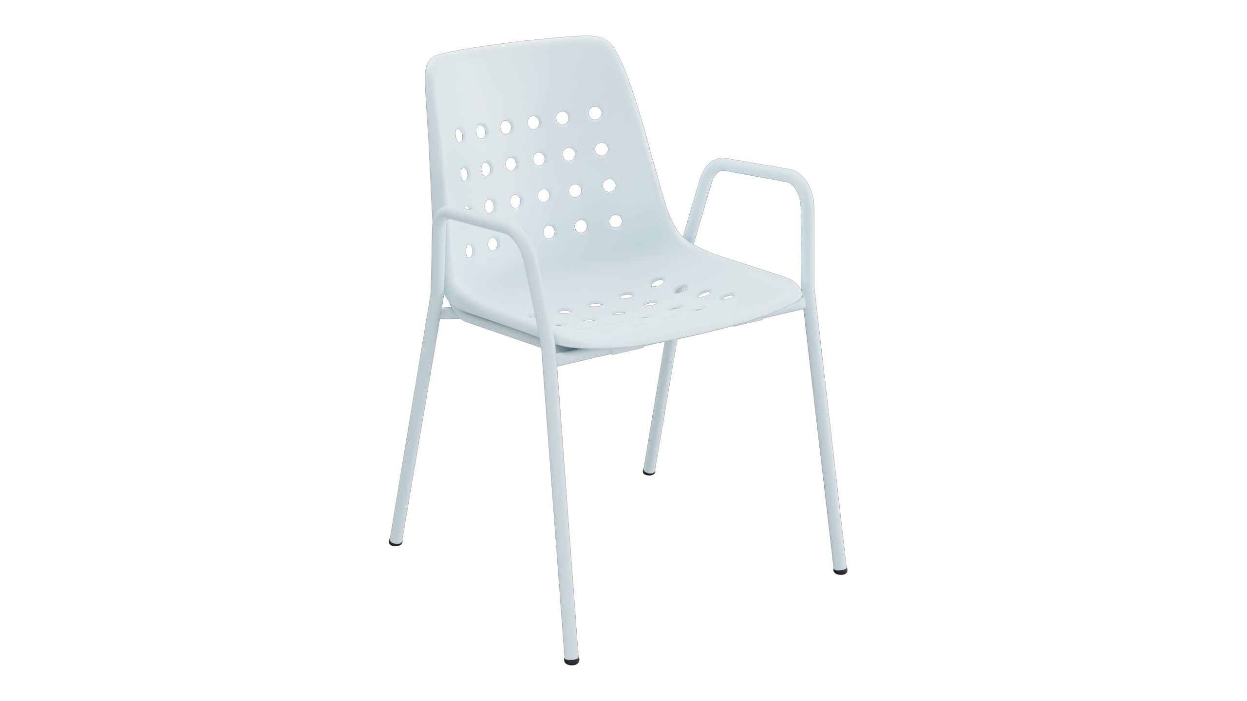 Bermuda Schalen-Gartenstuhl mit Armlehne rund in Pastellblau präsentiert im Onlineshop von KAQTU Design AG. Gartenstuhl mit Armlehnen ist von Schaffner