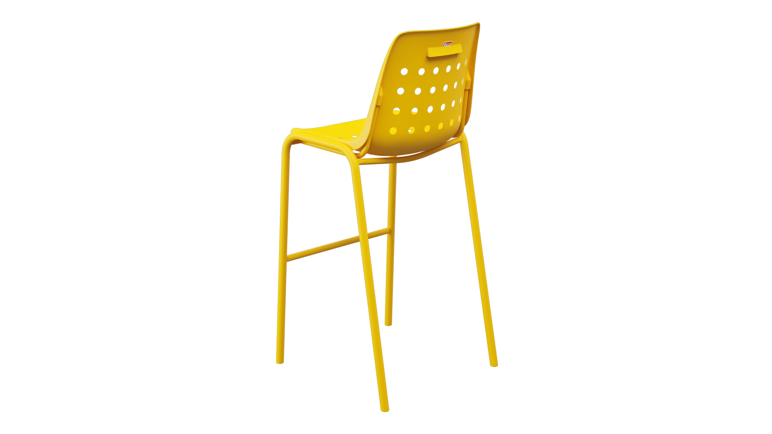 Bermuda Schalen-Barstuhl ohne Armlehne in Gelb präsentiert im Onlineshop von KAQTU Design AG. Outdoor-Barstuhl ist von Schaffner
