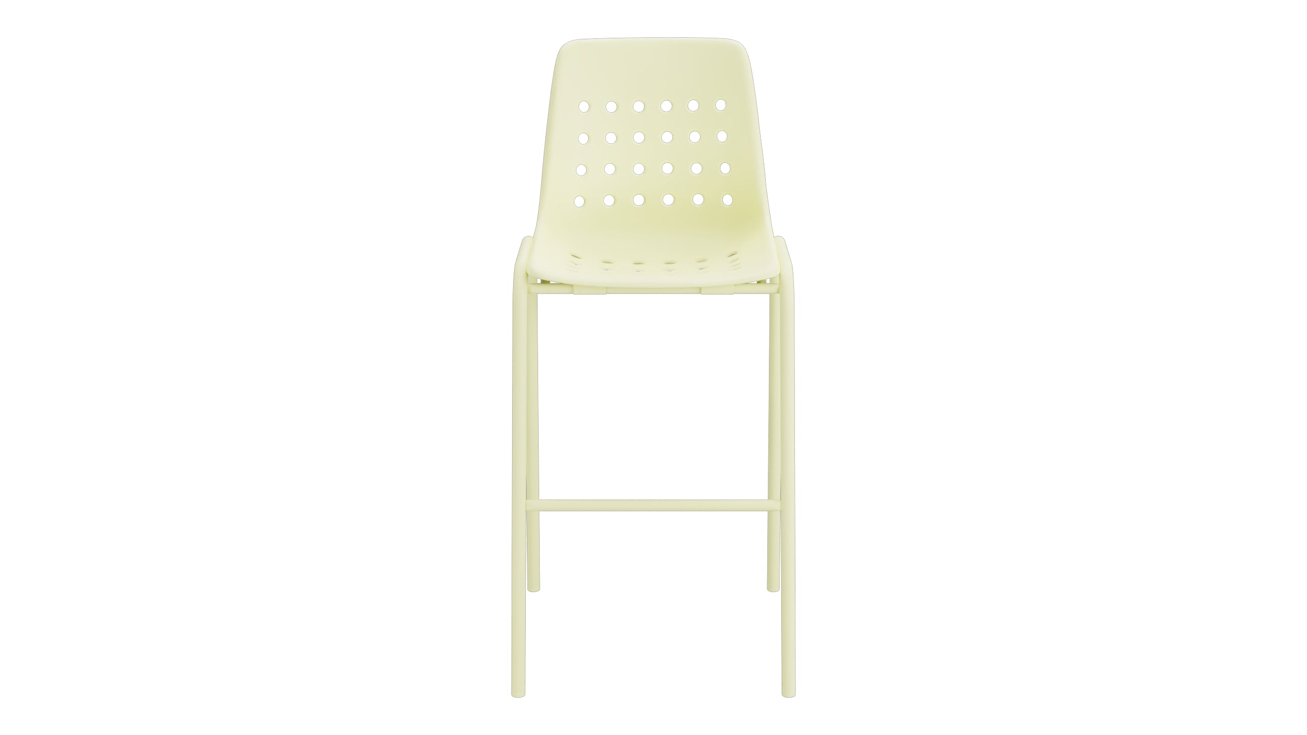 Bermuda Schalen-Barstuhl ohne Armlehne in Buchsbaumgelb präsentiert im Onlineshop von KAQTU Design AG. Outdoor-Barstuhl ist von Schaffner