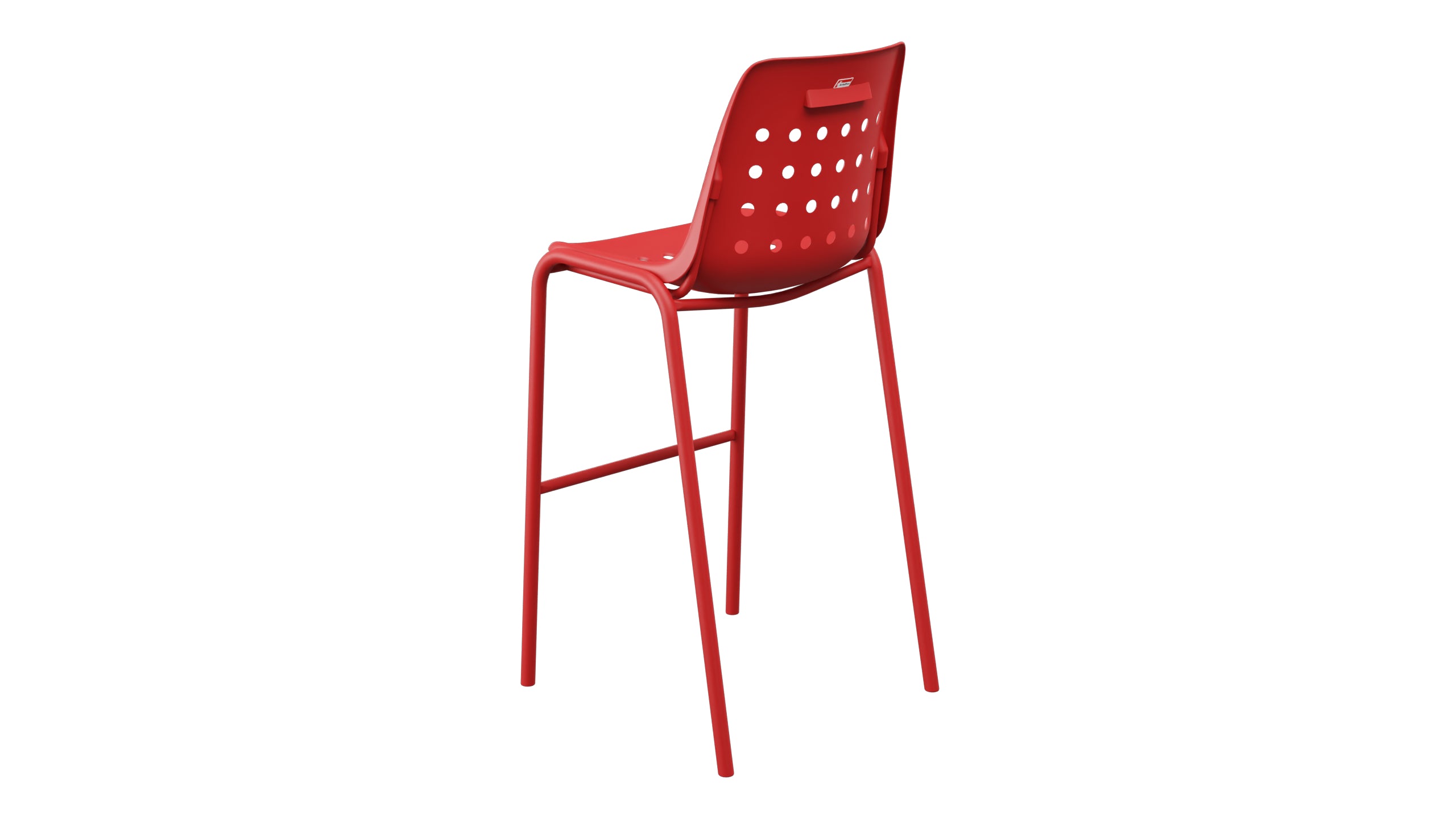 Bermuda Schalen-Barstuhl ohne Armlehne in Rot präsentiert im Onlineshop von KAQTU Design AG. Outdoor-Barstuhl ist von Schaffner