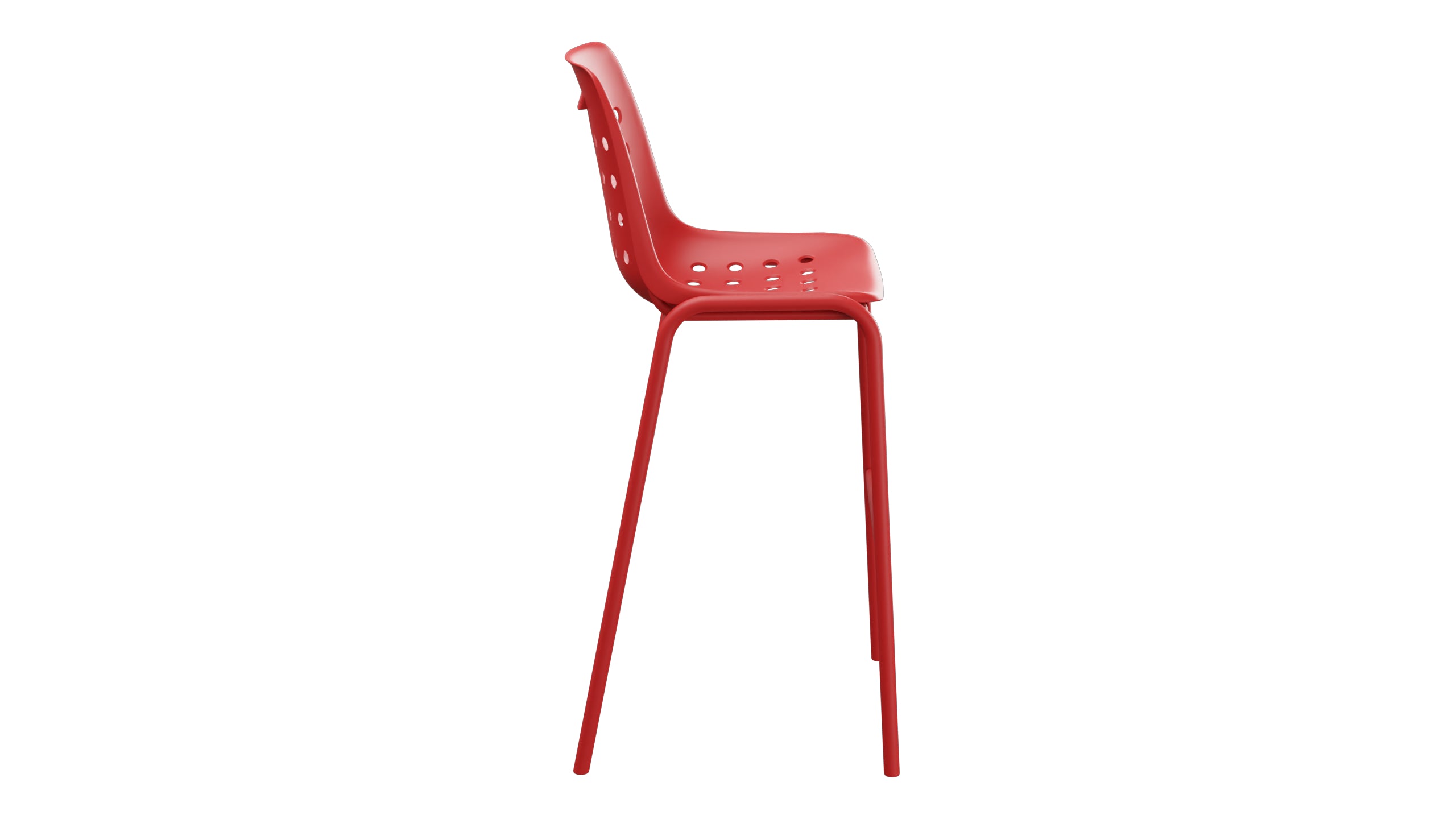 Bermuda Schalen-Barstuhl ohne Armlehne in Rot präsentiert im Onlineshop von KAQTU Design AG. Outdoor-Barstuhl ist von Schaffner