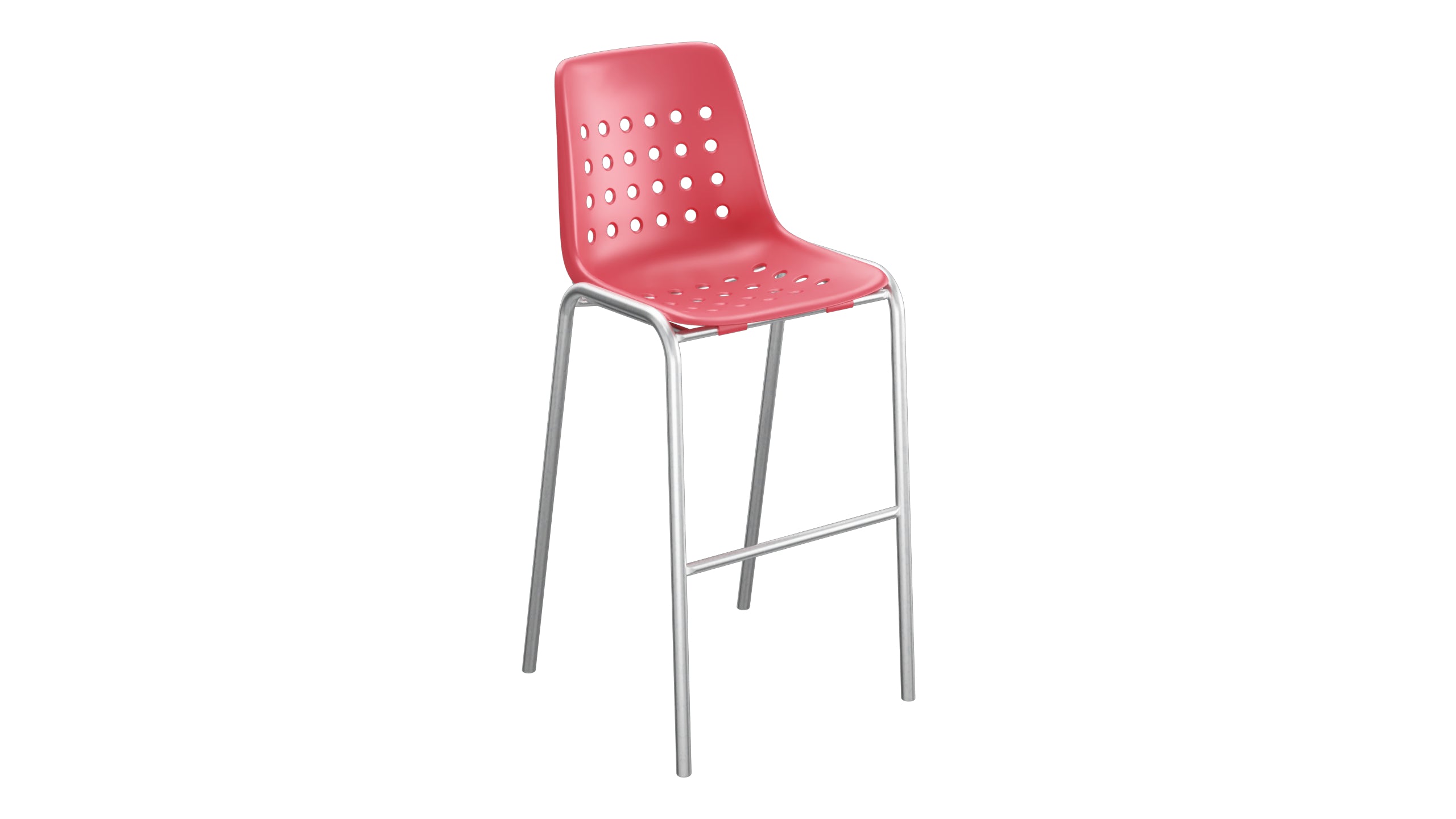 Bermuda Schalen-Barstuhl ohne Armlehne in Ahornrot präsentiert im Onlineshop von KAQTU Design AG. Outdoor-Barstuhl ist von Schaffner