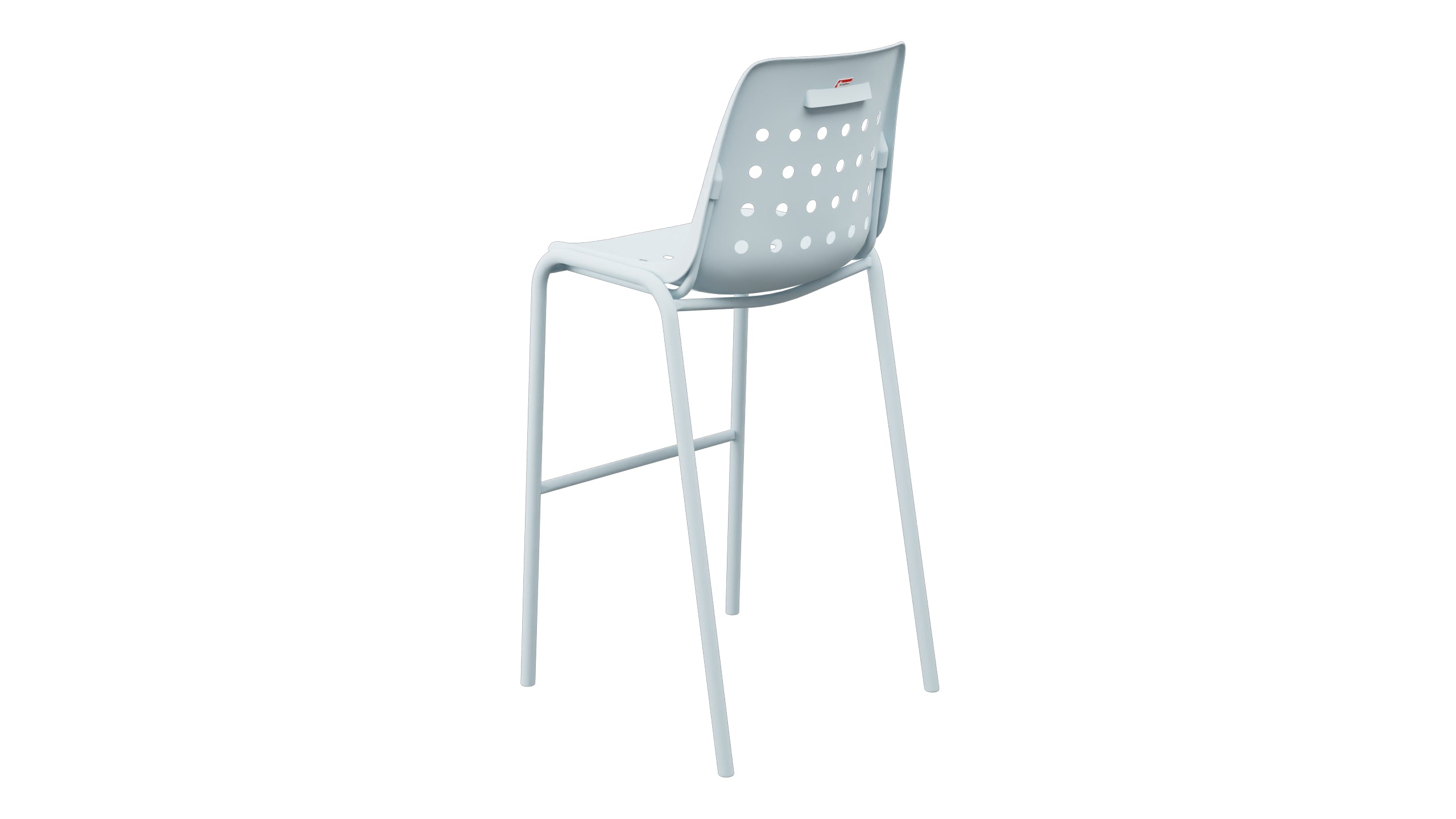 Bermuda Schalen-Barstuhl ohne Armlehne in Pastellblau präsentiert im Onlineshop von KAQTU Design AG. Outdoor-Barstuhl ist von Schaffner