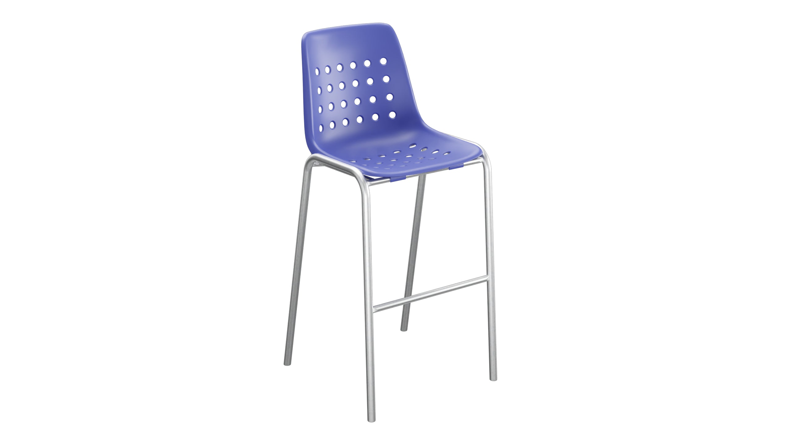 Bermuda Schalen-Barstuhl ohne Armlehne in Blau präsentiert im Onlineshop von KAQTU Design AG. Outdoor-Barstuhl ist von Schaffner