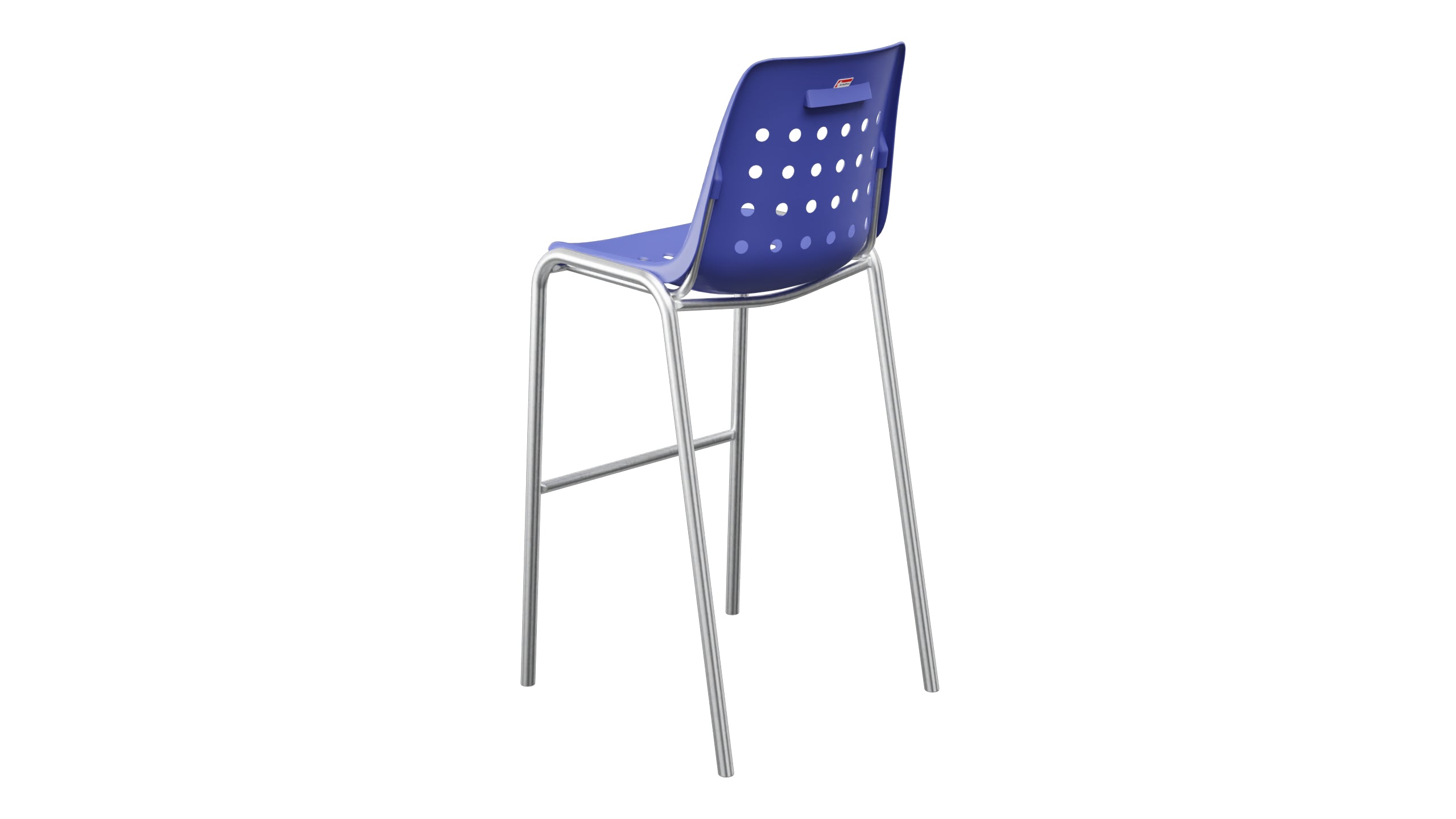 Bermuda Schalen-Barstuhl ohne Armlehne in Blau präsentiert im Onlineshop von KAQTU Design AG. Outdoor-Barstuhl ist von Schaffner