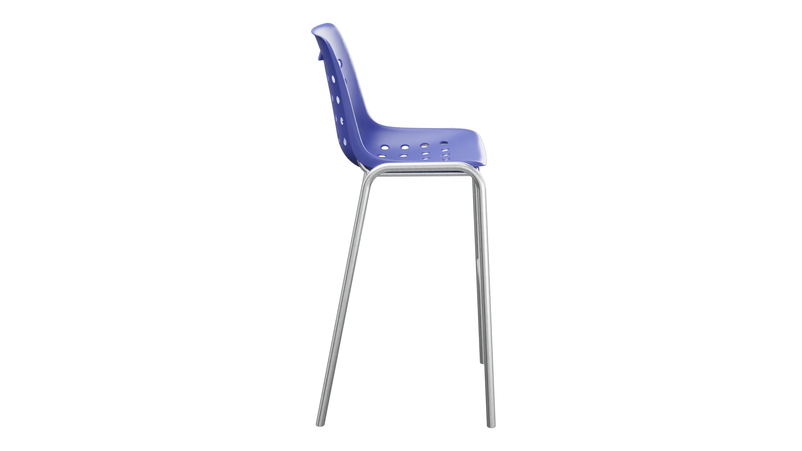 Bermuda Schalen-Barstuhl ohne Armlehne in Blau präsentiert im Onlineshop von KAQTU Design AG. Outdoor-Barstuhl ist von Schaffner