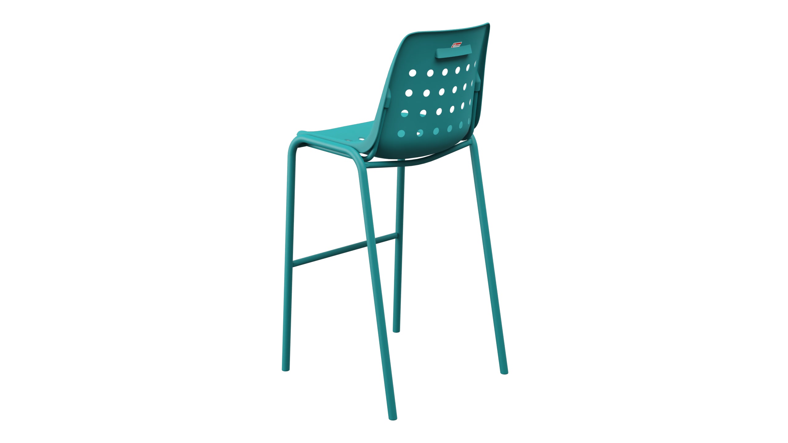 Bermuda Schalen-Barstuhl ohne Armlehne in Kaliblau präsentiert im Onlineshop von KAQTU Design AG. Outdoor-Barstuhl ist von Schaffner
